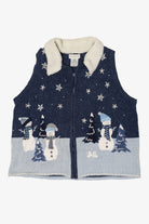 Vintage White Stag Snowmen Ugly Christmas Vest (2000s)