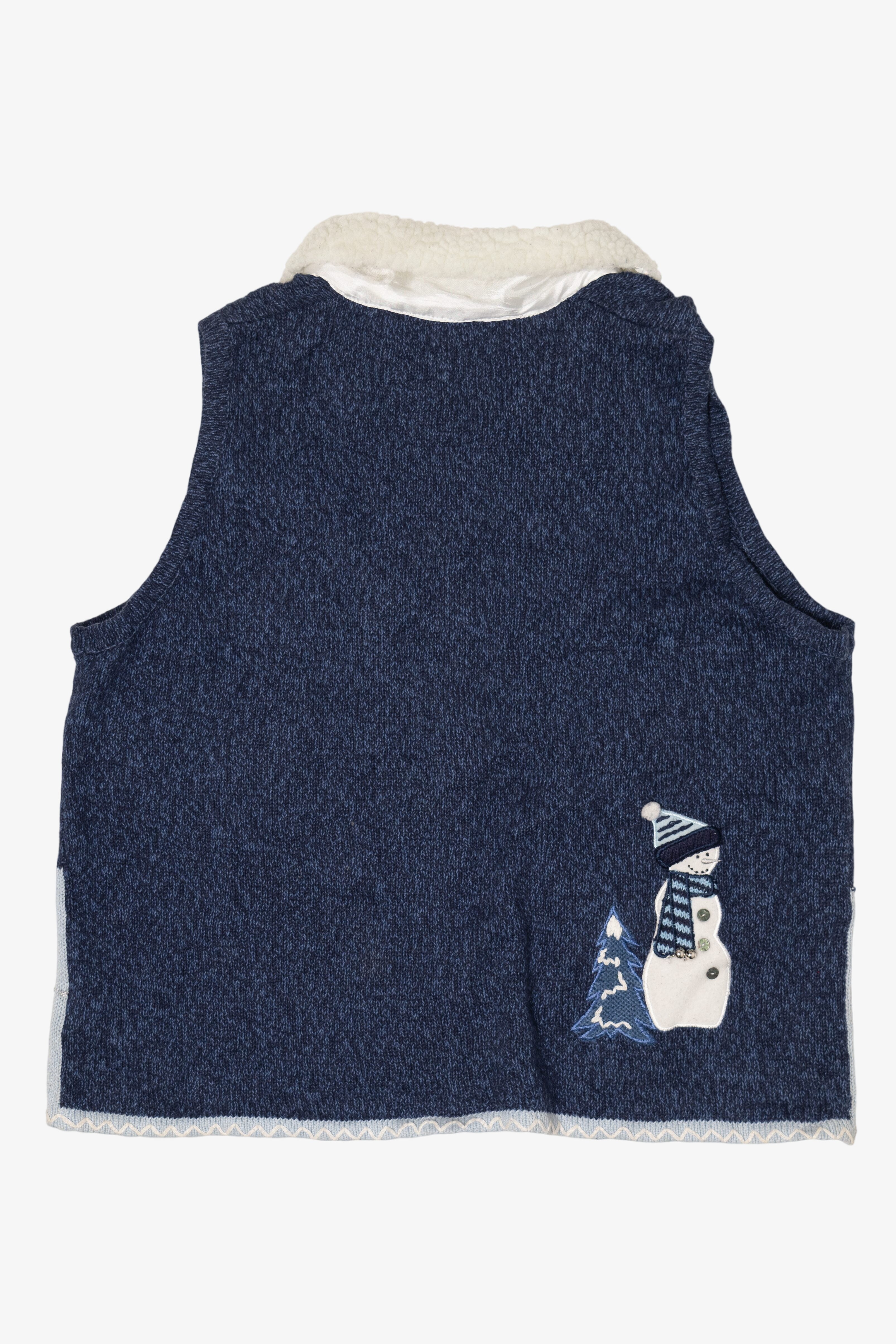Vintage White Stag Snowmen Ugly Christmas Vest (2000s)