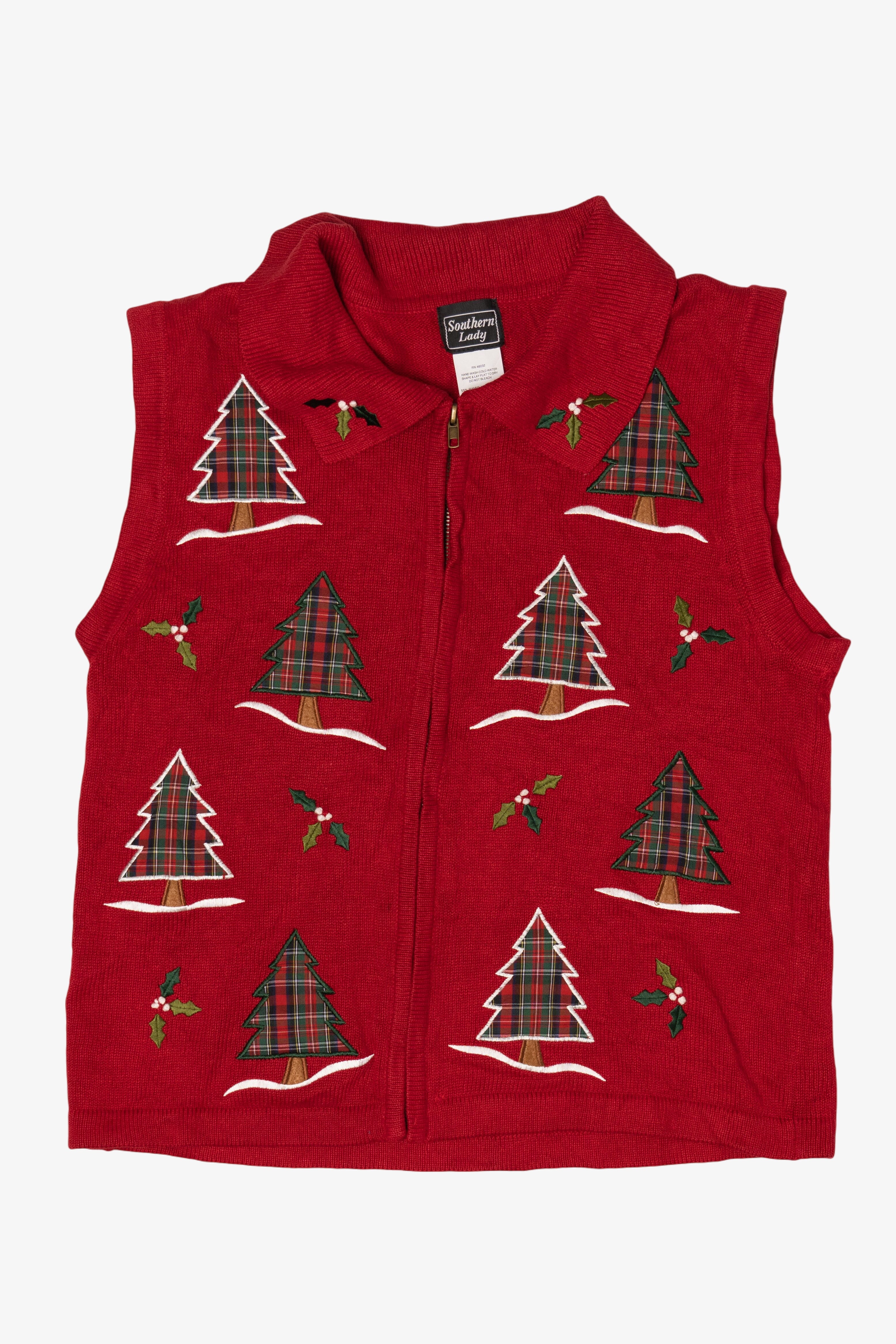 Vintage Southern Lady Trees Ugly Christmas Vest (2000s)