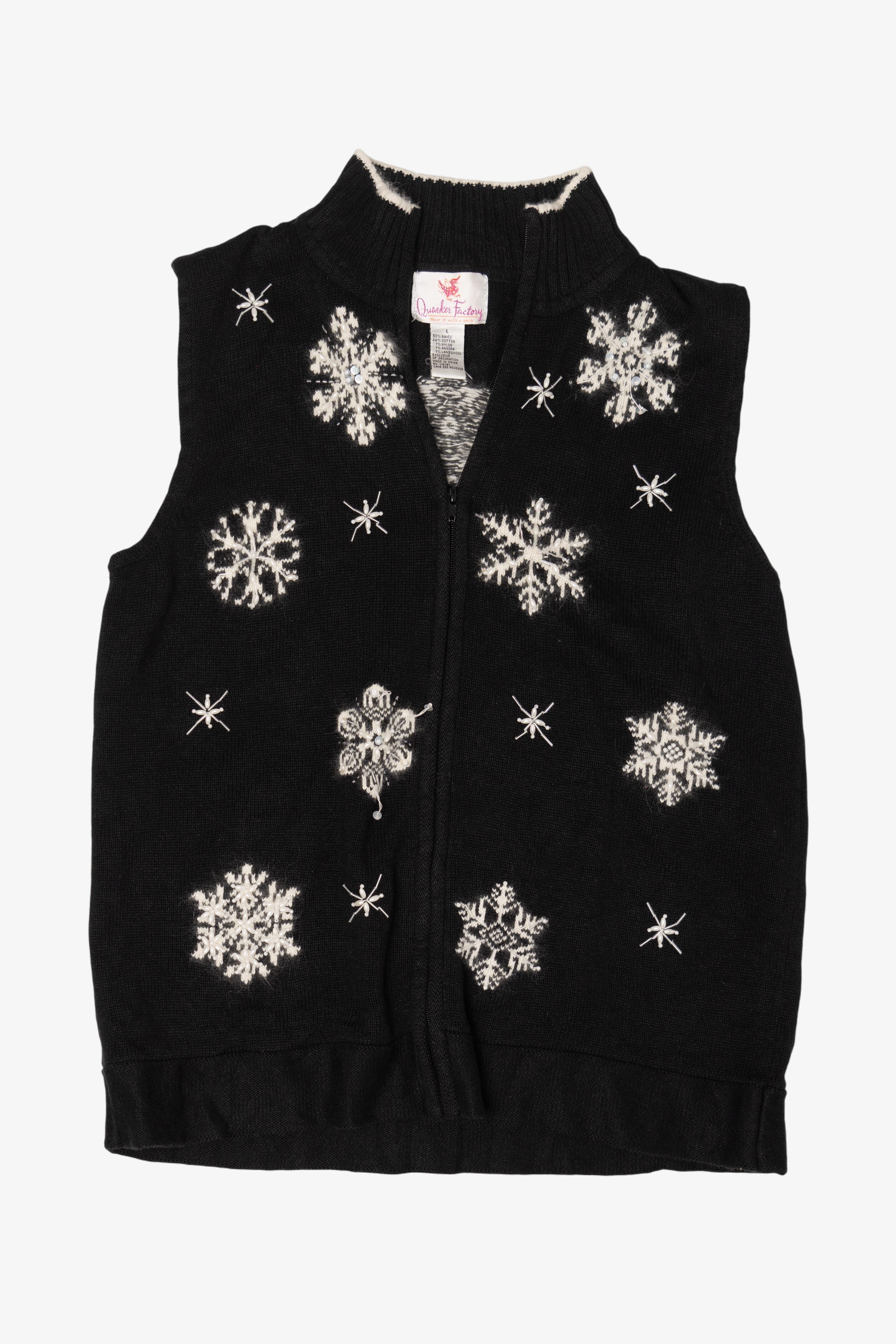 Vintage Quacker Factory Snowflakes Ugly Christmas Vest (2000s)