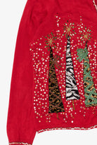 Vintage Y2k Lightweight Berer Trees Ugly Christmas Cardigan (2000s)