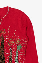 Vintage Y2k Lightweight Berer Trees Ugly Christmas Cardigan (2000s)