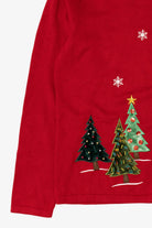 Vintage Y2k Lightweight Trees Ugly Christmas Cardigan (2000s)