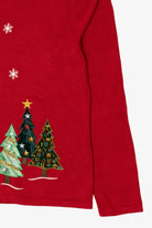 Vintage Y2k Lightweight Trees Ugly Christmas Cardigan (2000s)