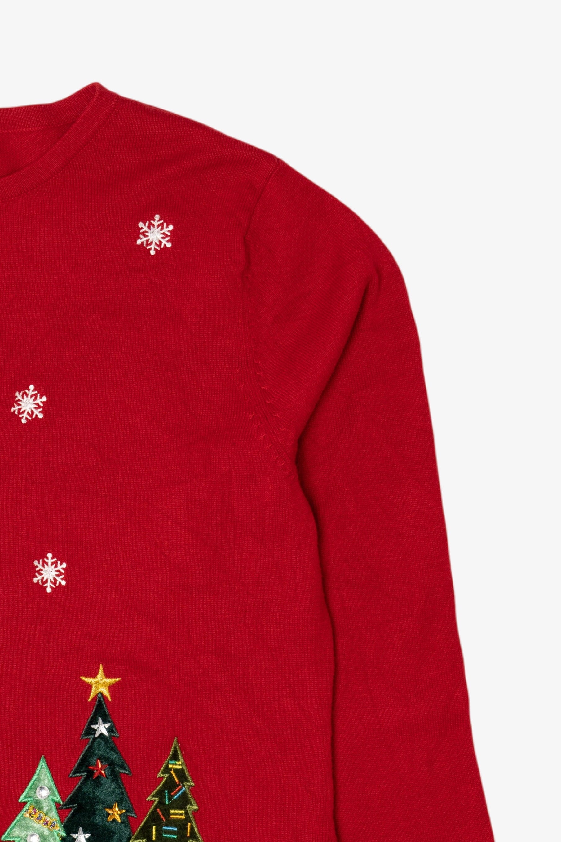 Vintage Y2k Lightweight Trees Ugly Christmas Cardigan (2000s)