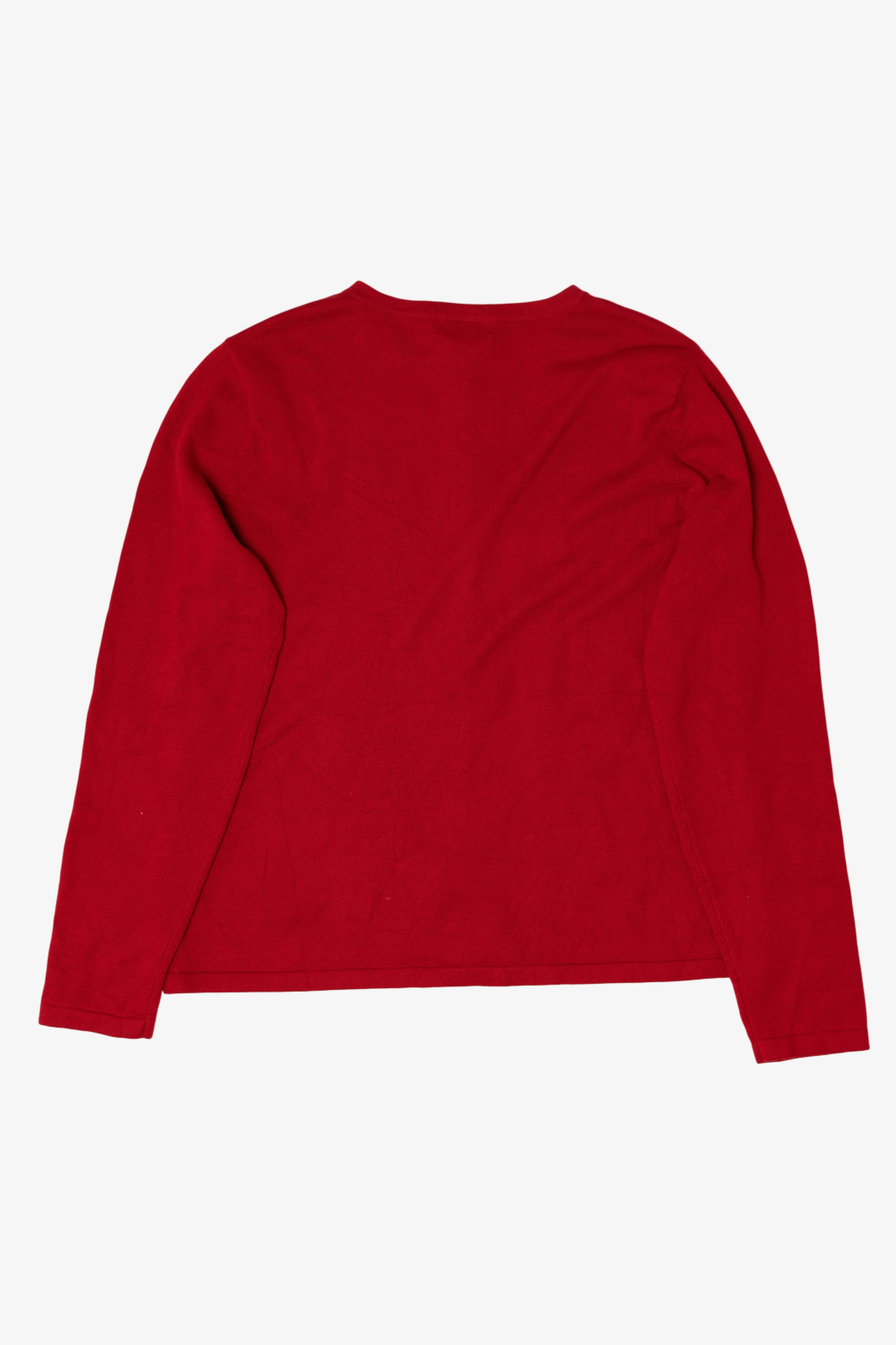 Vintage Y2k Lightweight Trees Ugly Christmas Cardigan (2000s)
