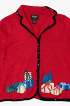 Vintage Y2k Lightweight Studio Joy Presents Ugly Christmas Cardigan (2000s)