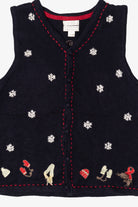 Vintage Christopher & Banks Snowflakes Ugly Christmas Vest (1990s)