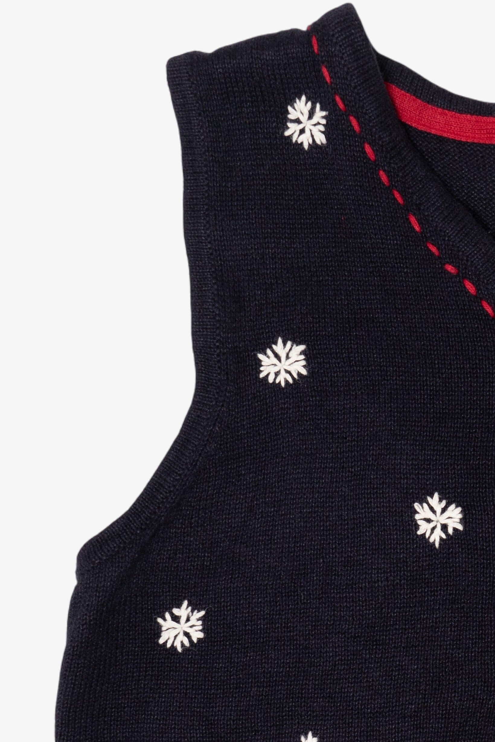Vintage Christopher & Banks Snowflakes Ugly Christmas Vest (1990s)