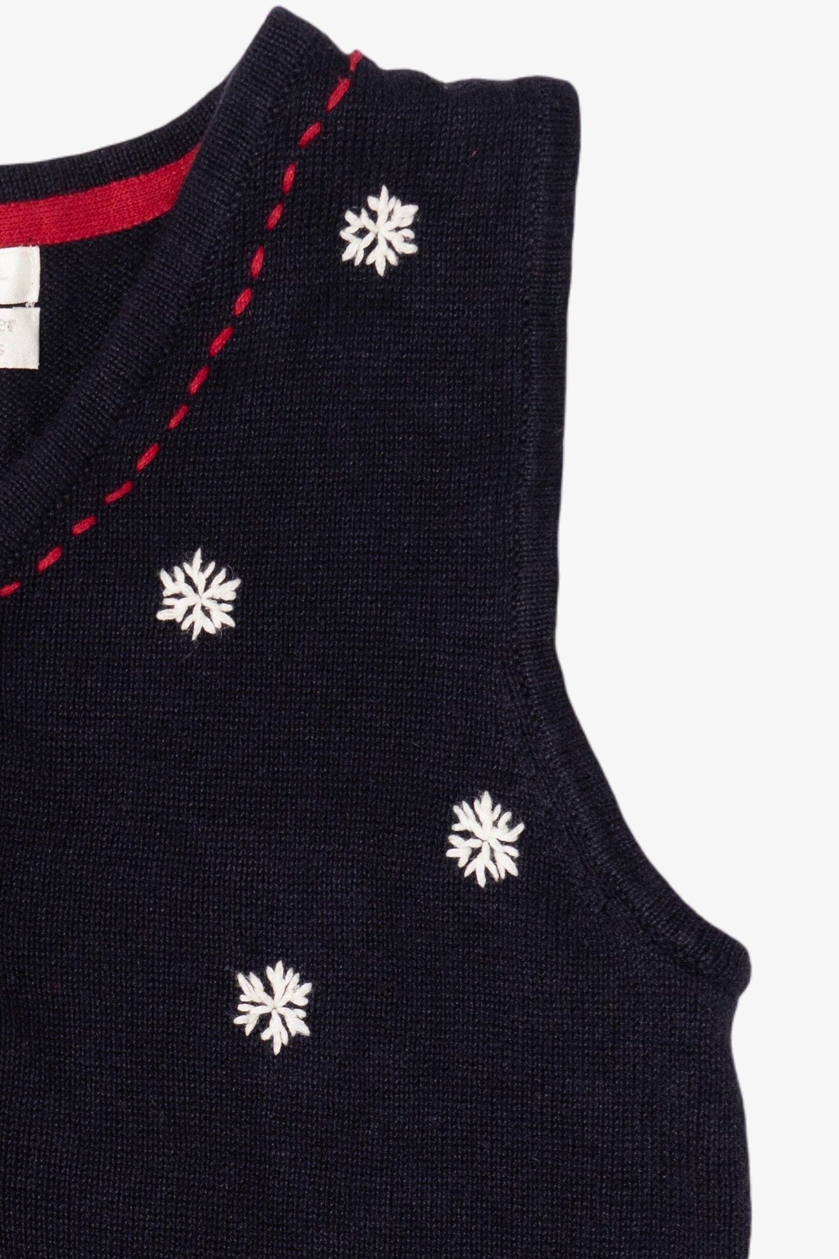 Vintage Christopher & Banks Snowflakes Ugly Christmas Vest (1990s)