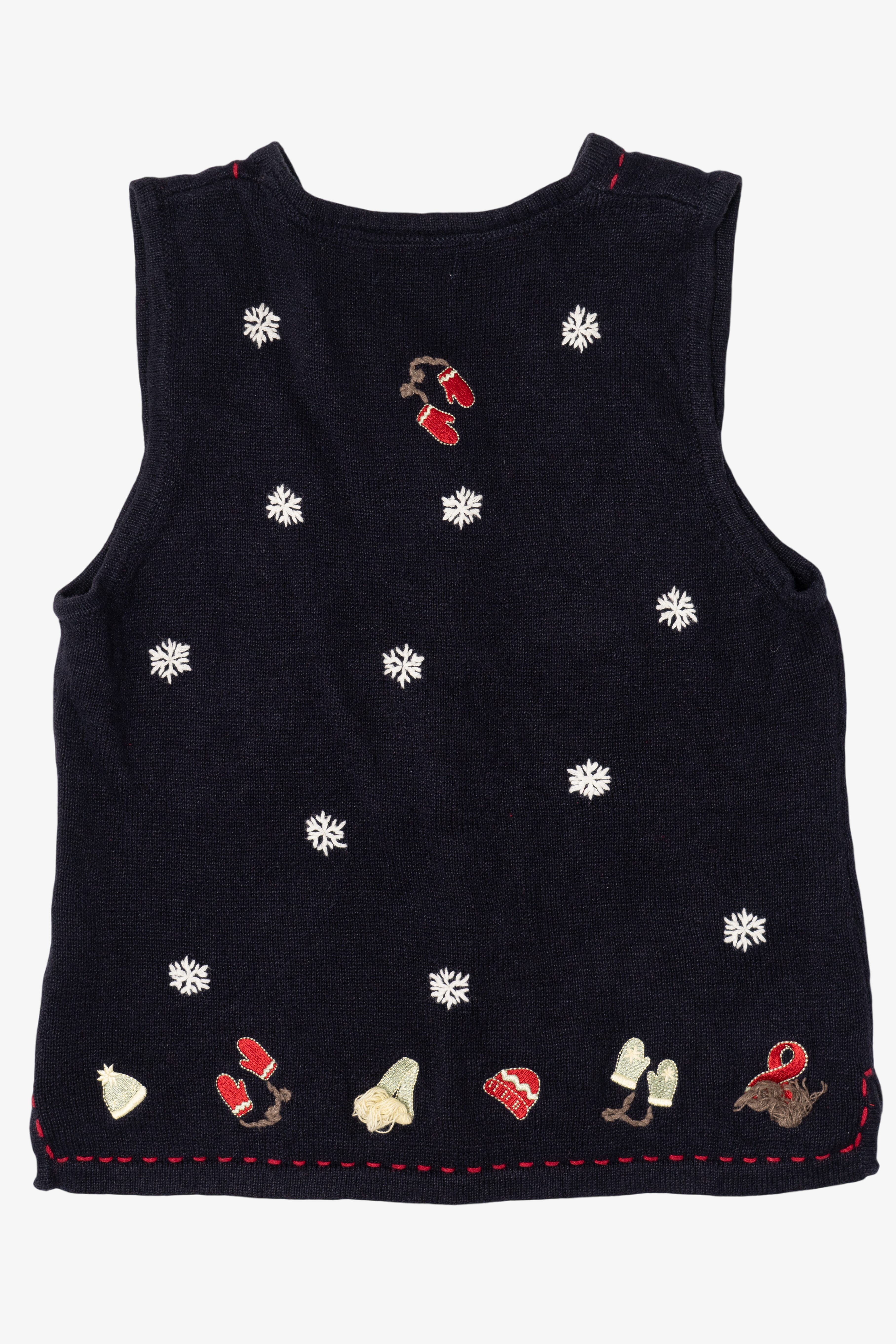 Vintage Christopher & Banks Snowflakes Ugly Christmas Vest (1990s)