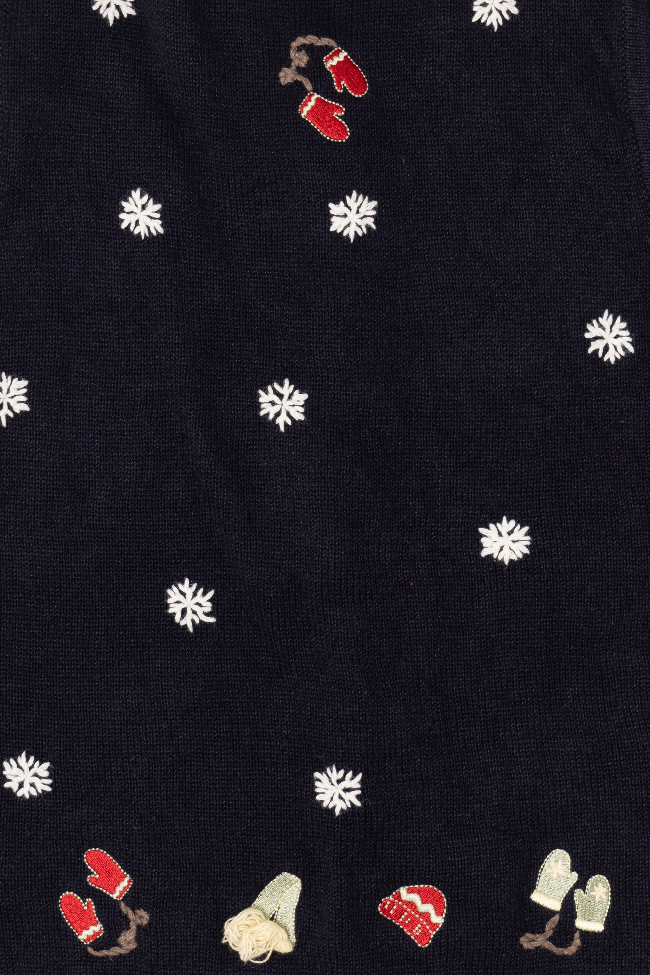 Vintage Christopher & Banks Snowflakes Ugly Christmas Vest (1990s)