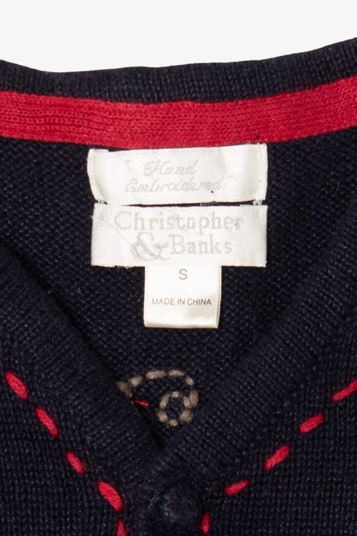 Vintage Christopher & Banks Snowflakes Ugly Christmas Vest (1990s)
