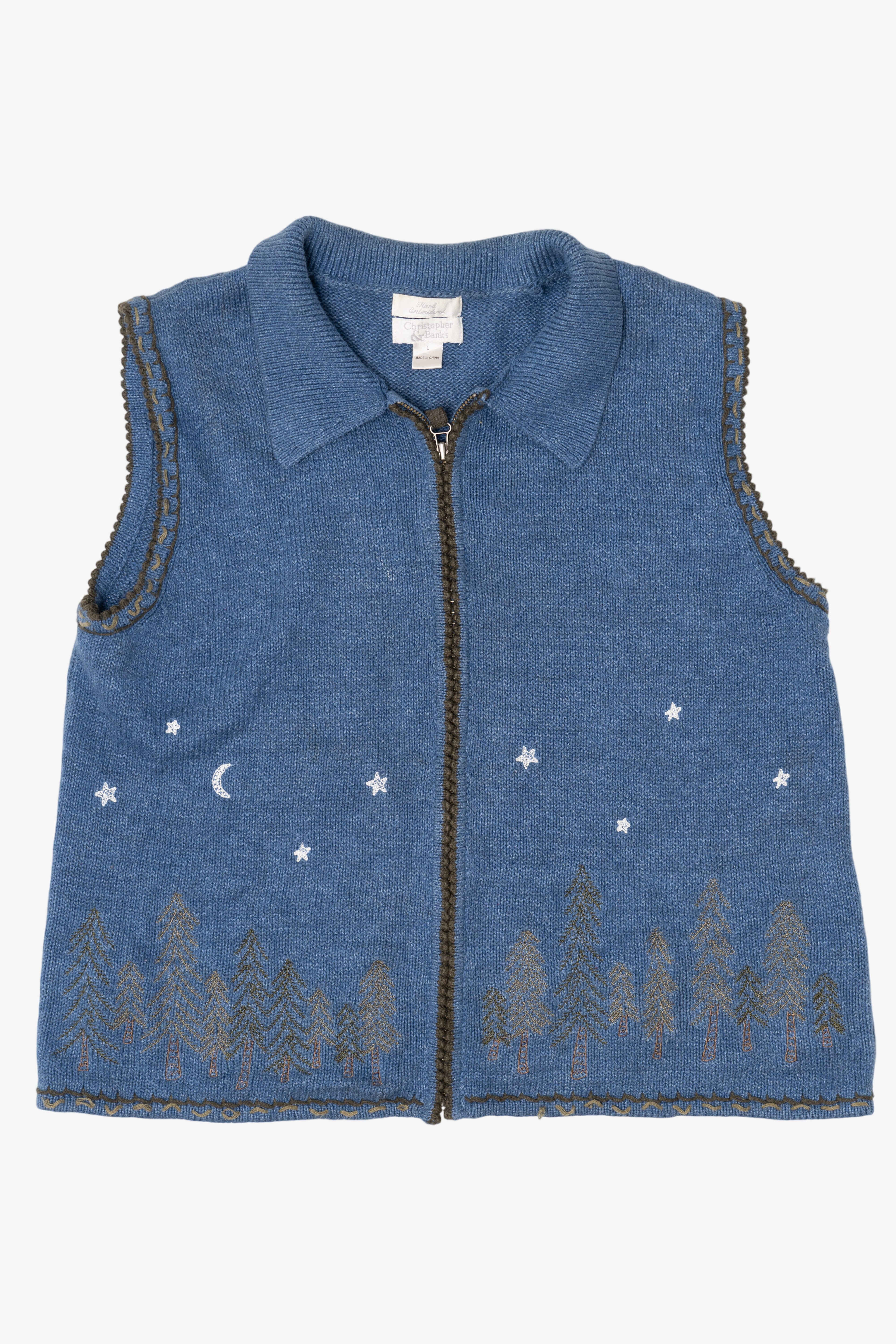 Vintage Christopher & Banks Stars Ugly Christmas Vest (1990s)
