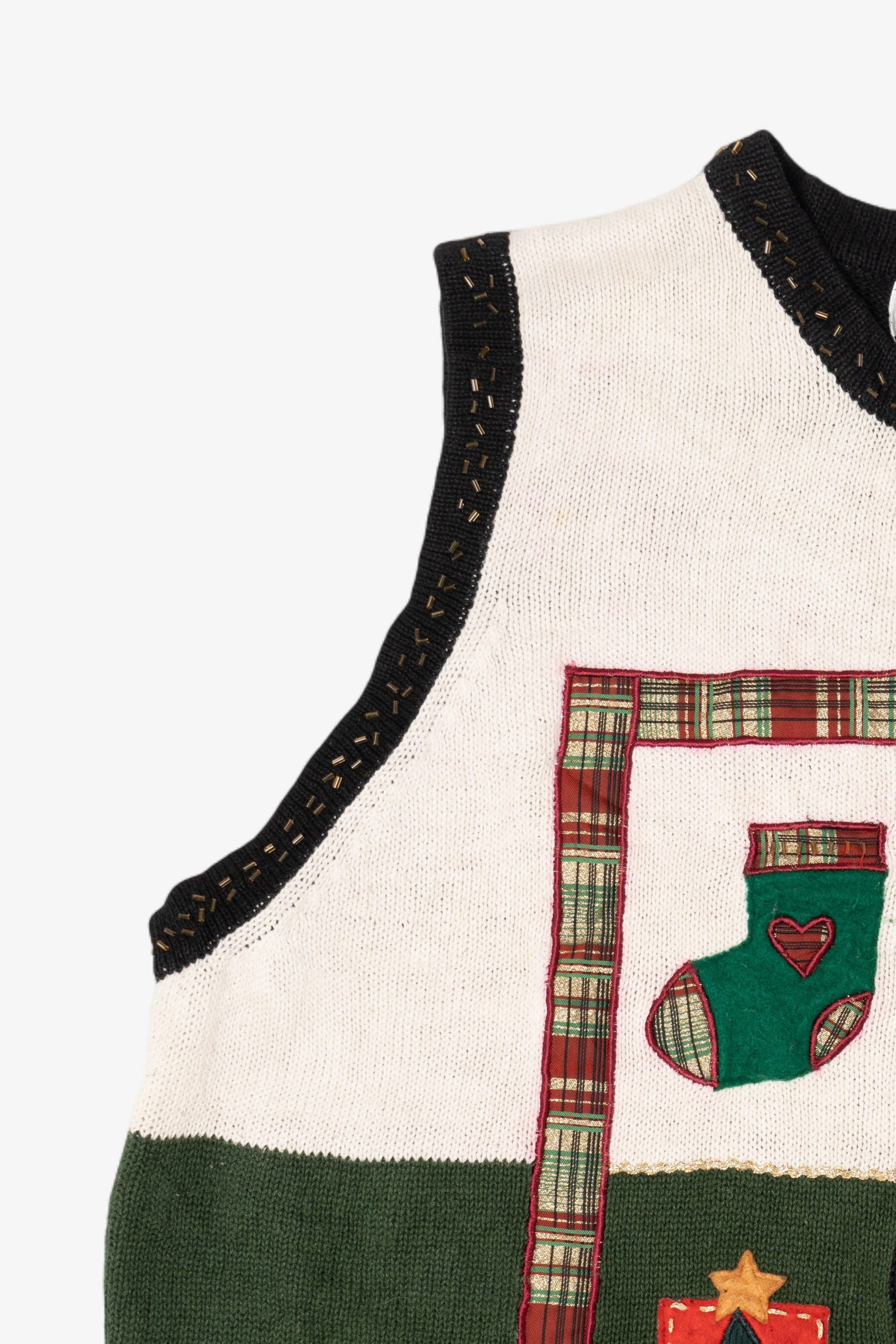Vintage Color Block Extra Point Ugly Christmas Vest (1990s)