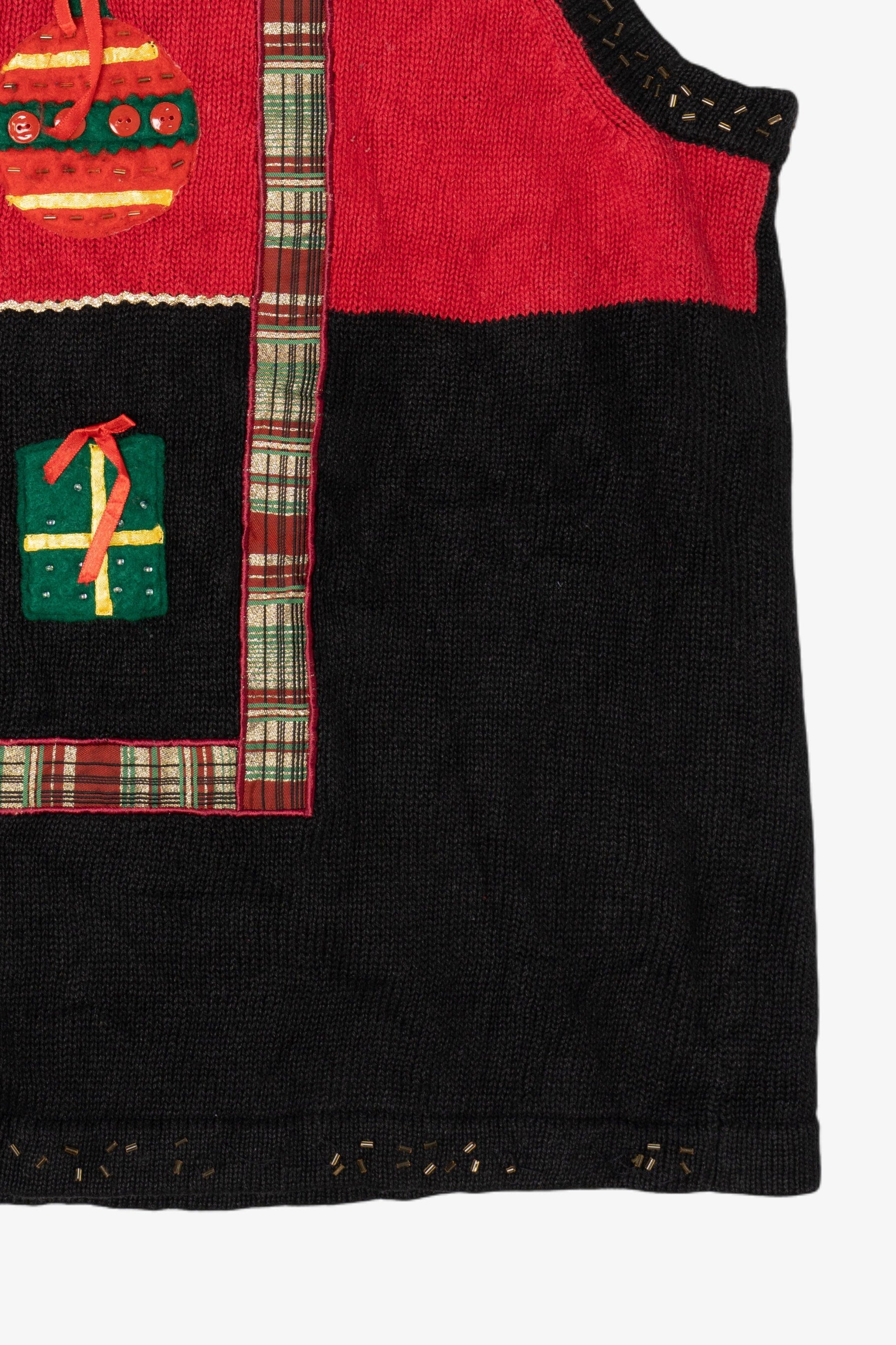 Vintage Color Block Extra Point Ugly Christmas Vest (1990s)