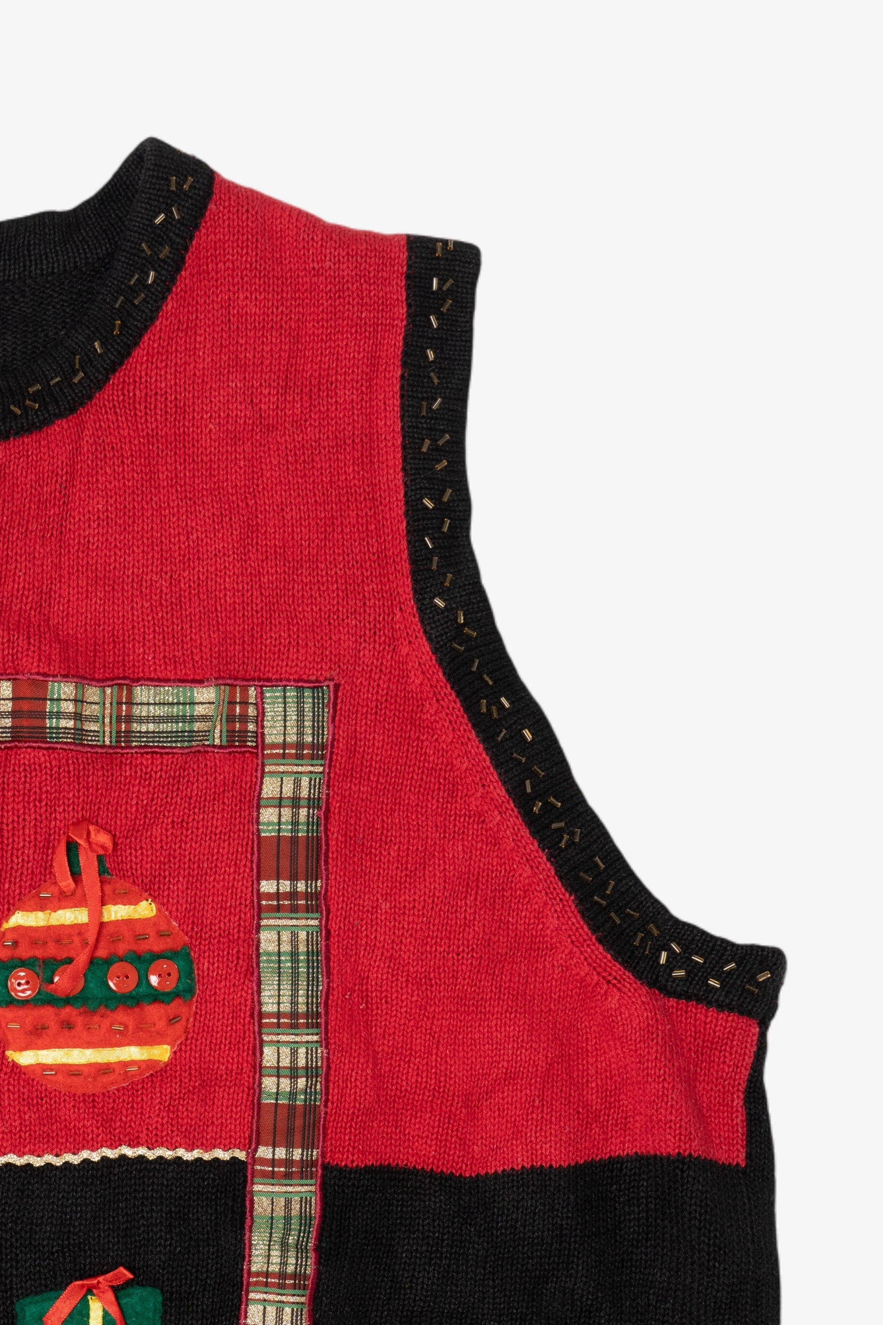 Vintage Color Block Extra Point Ugly Christmas Vest (1990s)