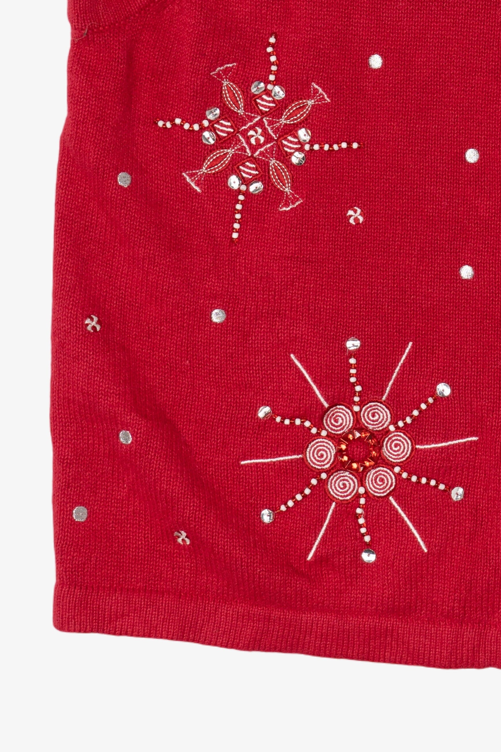 Vintage Merry & Bright Snowflakes Ugly Christmas Vest (1990s)