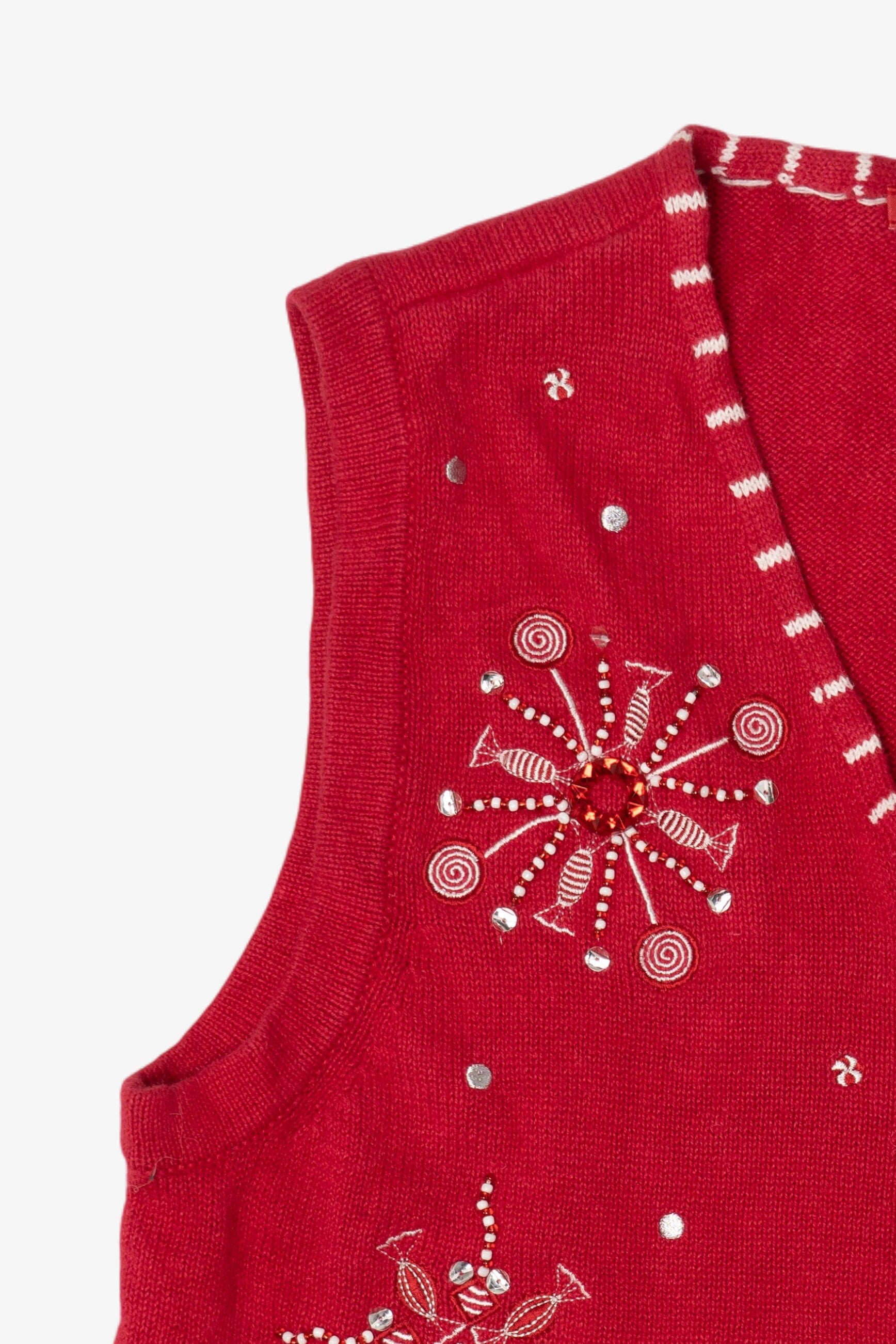 Vintage Merry & Bright Snowflakes Ugly Christmas Vest (1990s)