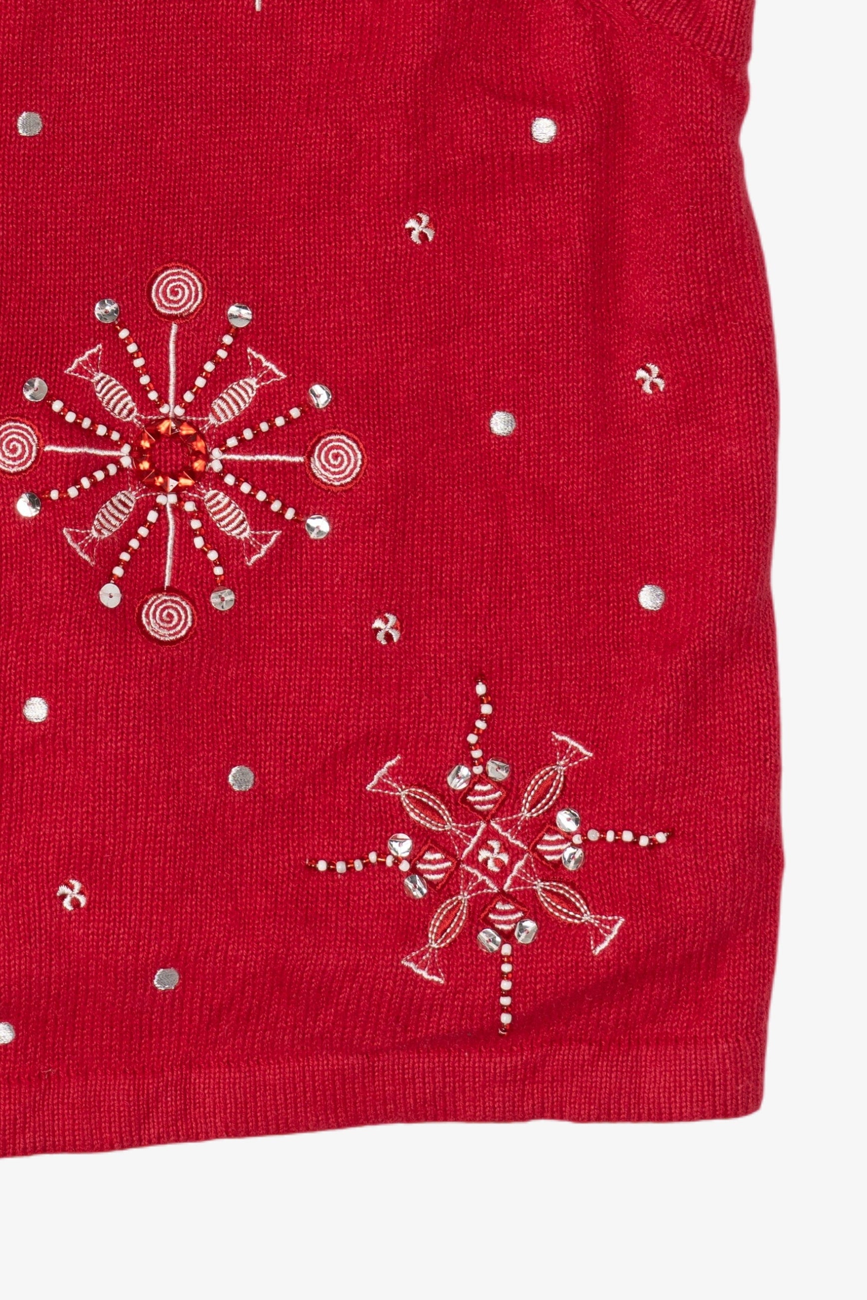 Vintage Merry & Bright Snowflakes Ugly Christmas Vest (1990s)