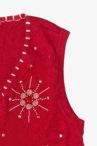Vintage Merry & Bright Snowflakes Ugly Christmas Vest (1990s)