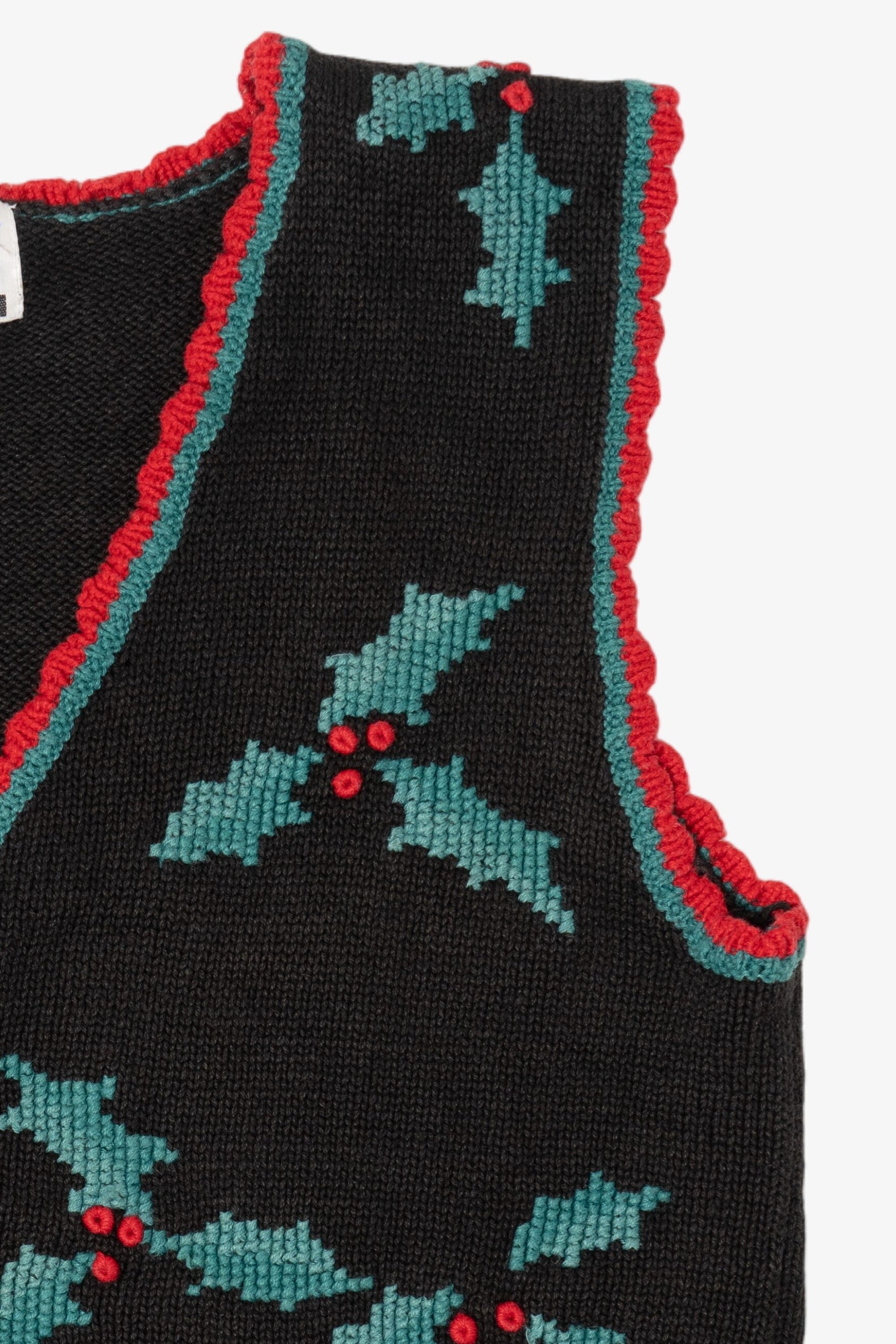 Vintage Accordeon Holly Ugly Christmas Vest (1990s)