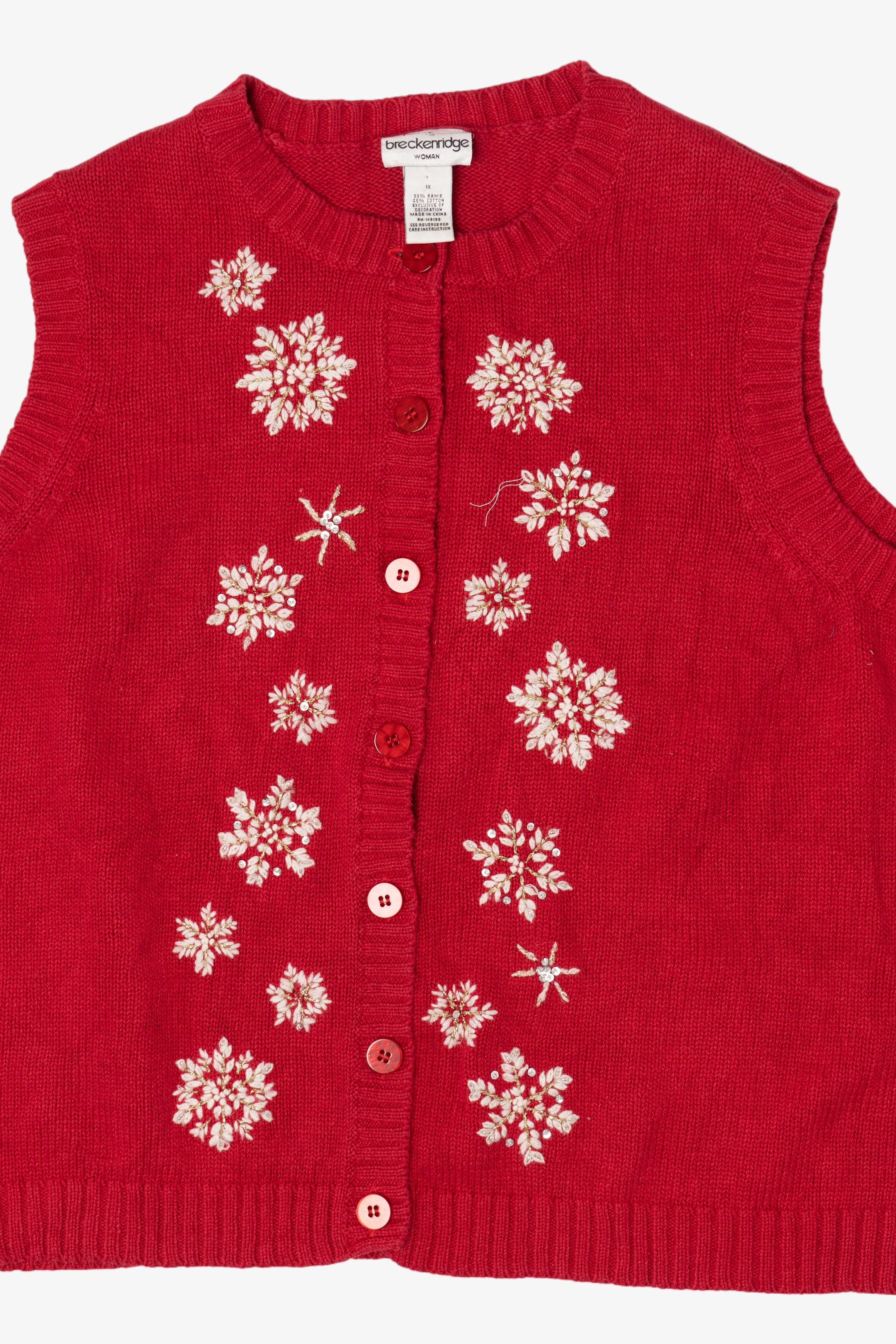 Vintage Breckenridge Snowflakes Ugly Christmas Vest (1990s)