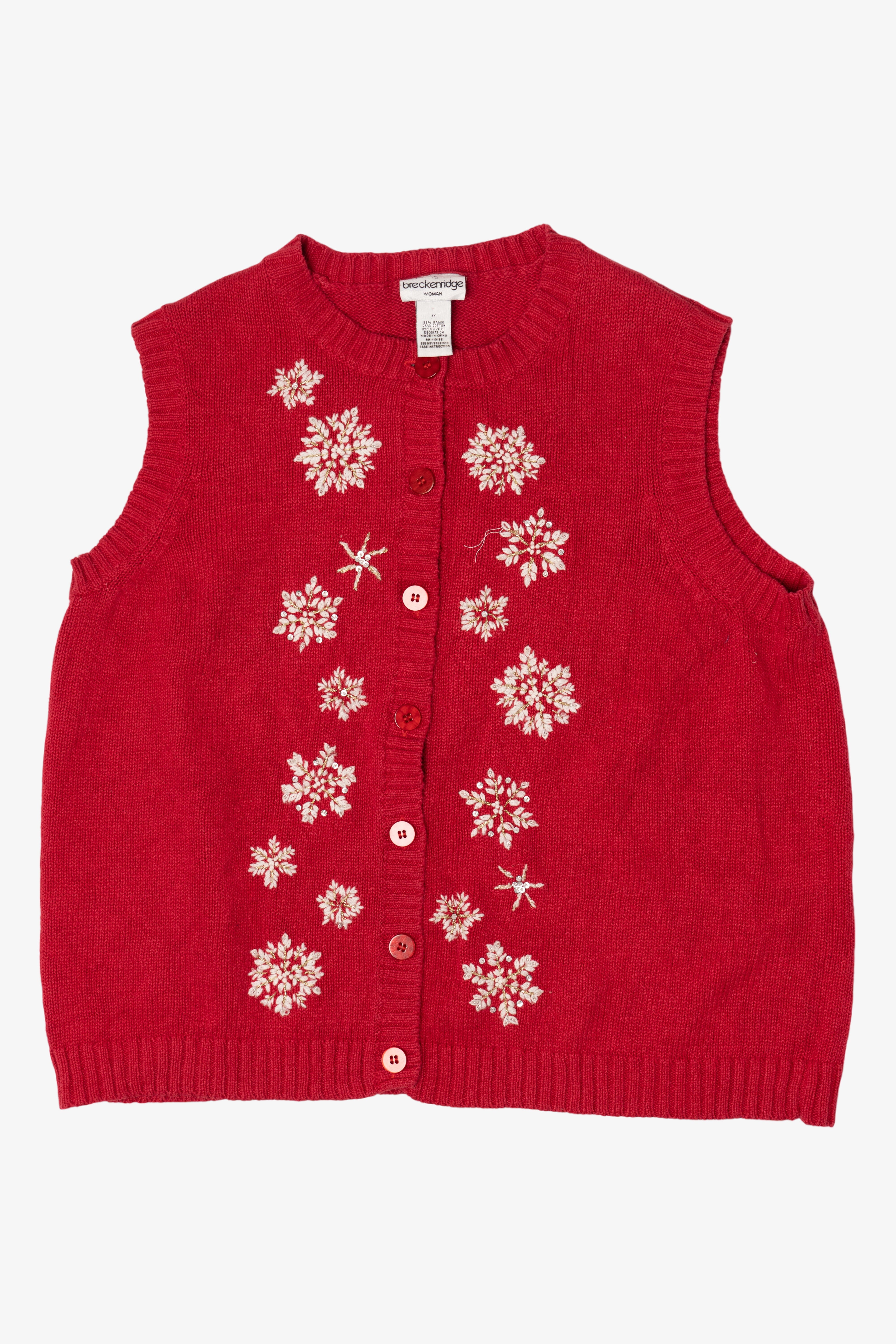 Vintage Breckenridge Snowflakes Ugly Christmas Vest (1990s)