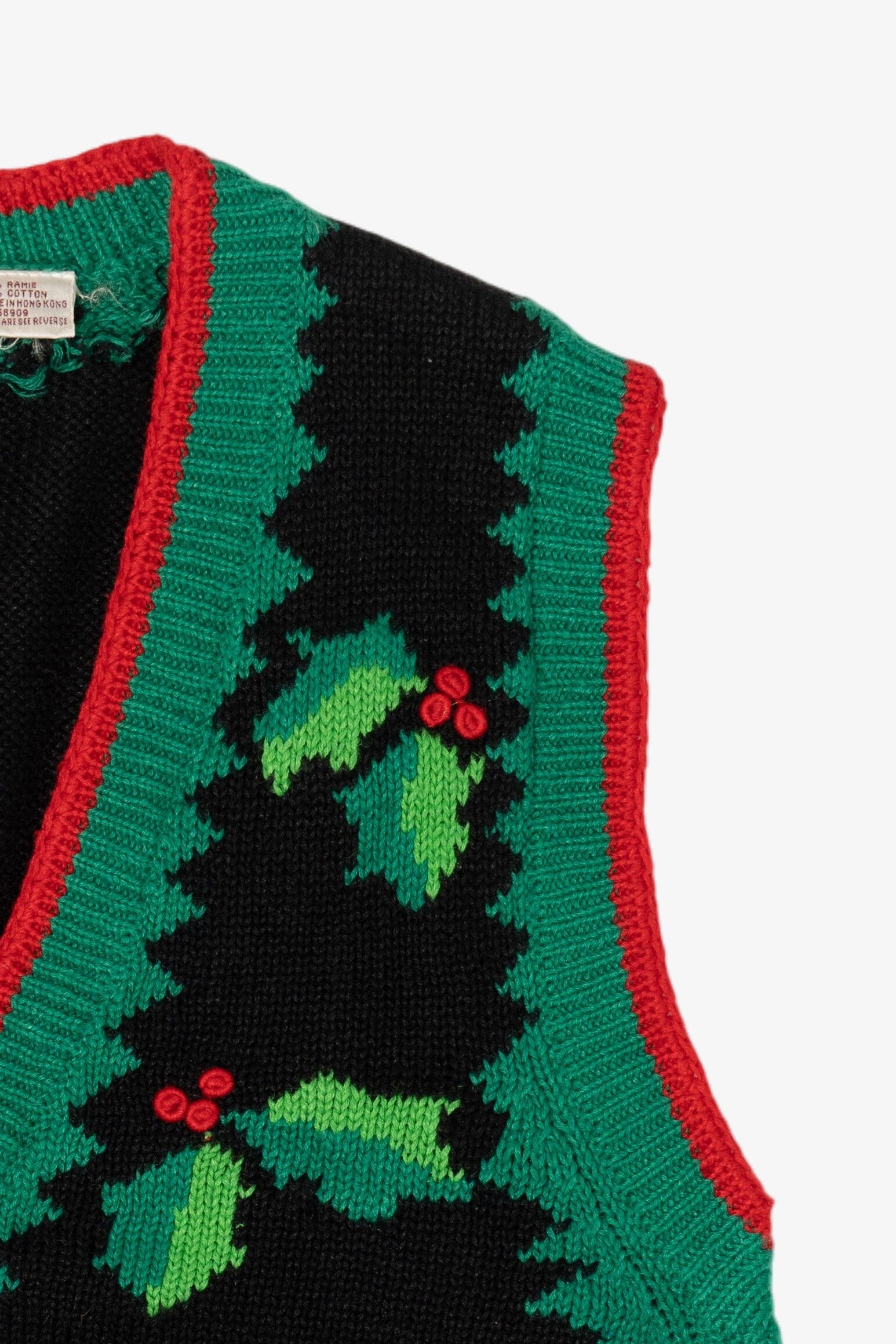 Vintage Bechamel Holly Ugly Christmas Vest (1990s)