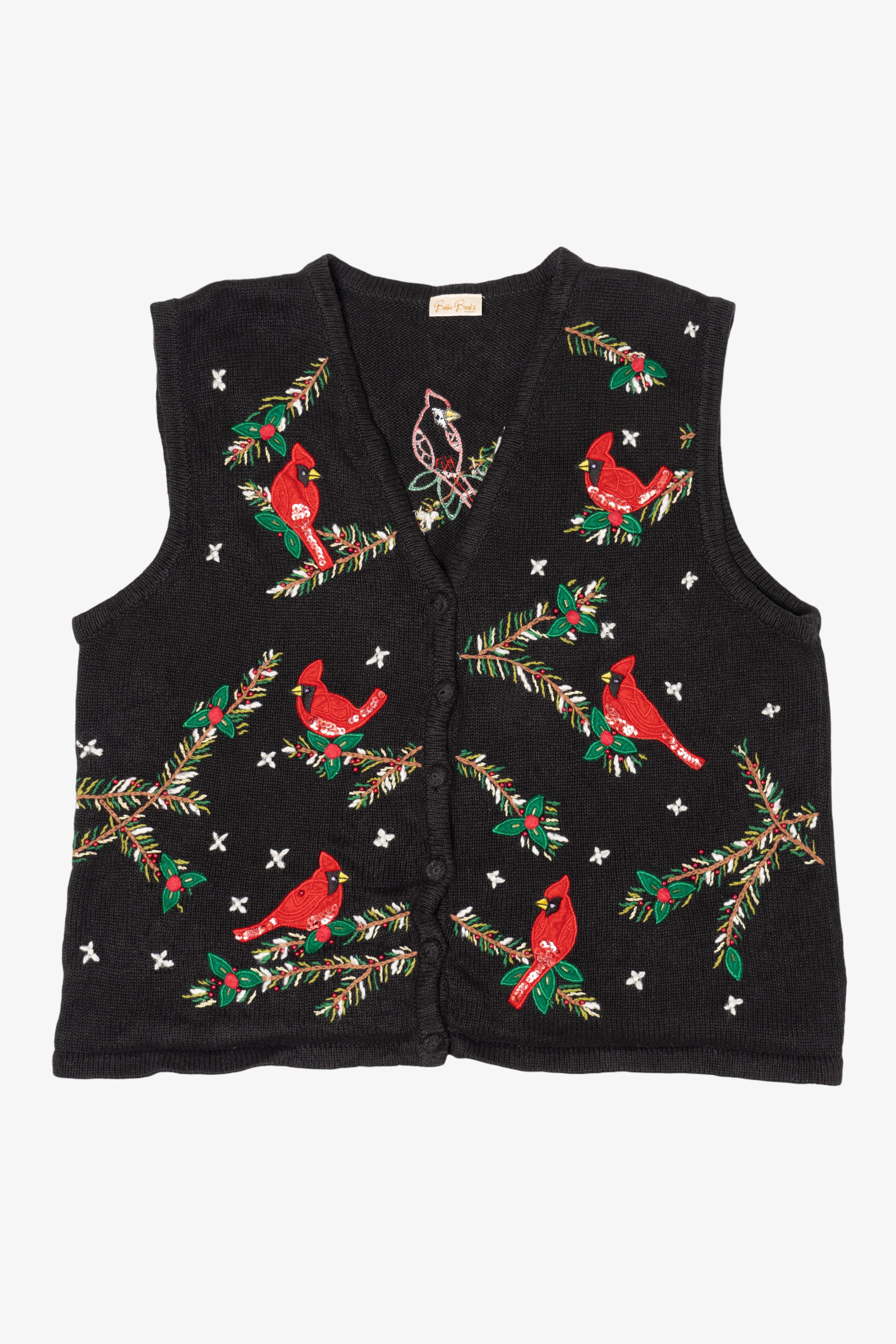 Vintage Bobbie Brooks Cardinals Ugly Christmas Vest (1990s)
