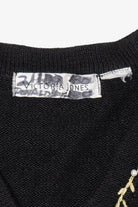 Vintage Victoria Jones Poinsettias Ugly Christmas Sweater (1990s)