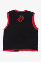 Vintage Bobbie Brooks Embroidered Poinsettias Ugly Christmas Vest (1990s)