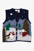Vintage Bobbie Brooks Ice Skating Ugly Christmas Vest (1990s)