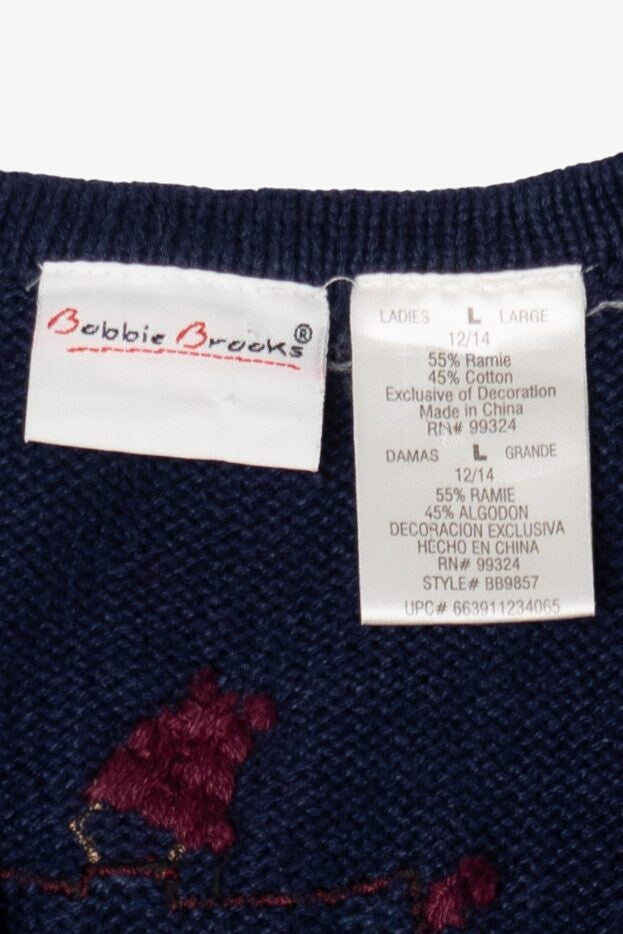 Vintage Bobbie Brooks Ice Skating Ugly Christmas Vest (1990s)