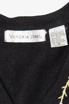 Vintage Victoria Jones Poinsettias Ugly Christmas Sweater (1990s)