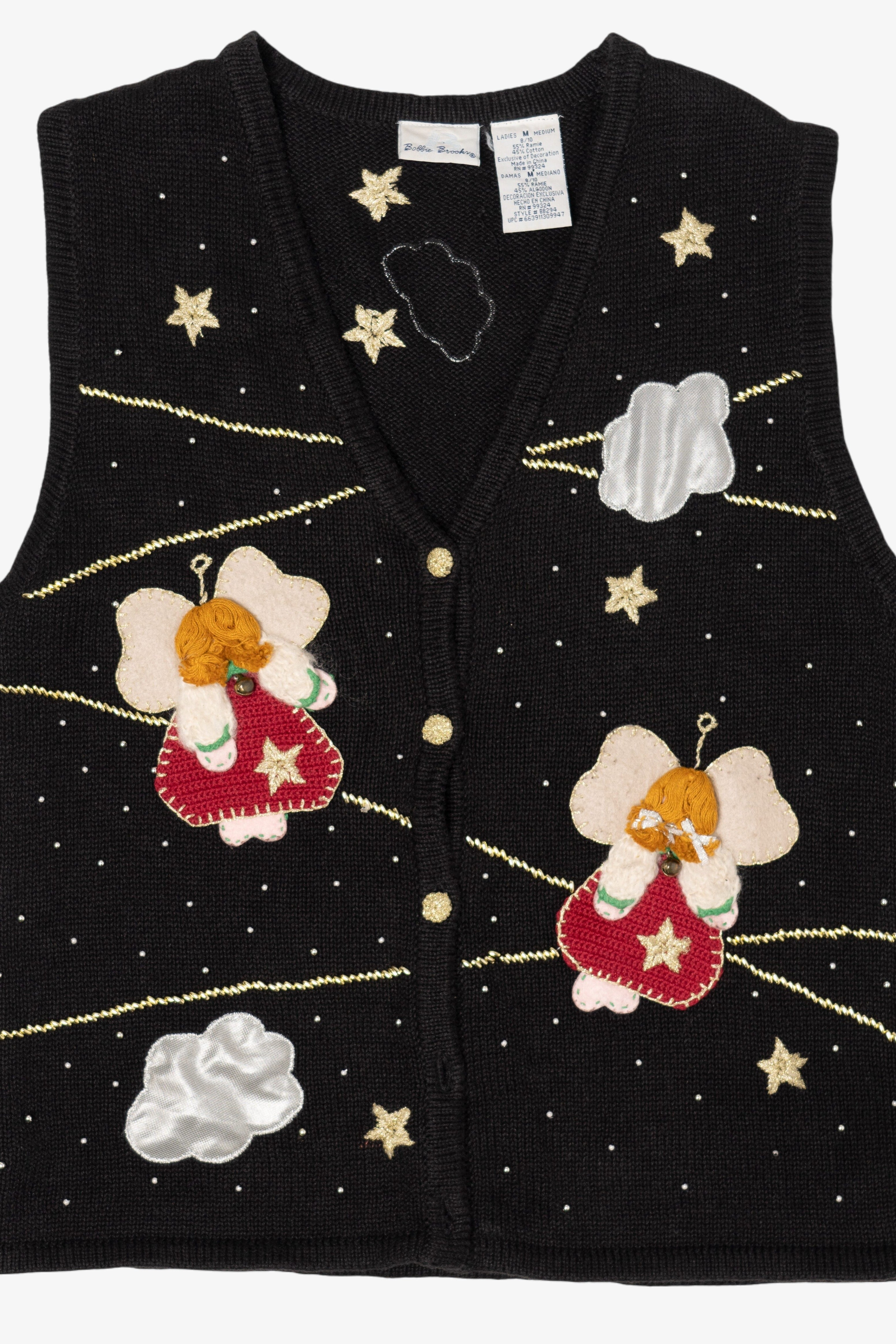 Vintage Bobbie Brooks Angels Ugly Christmas Vest (1990s)