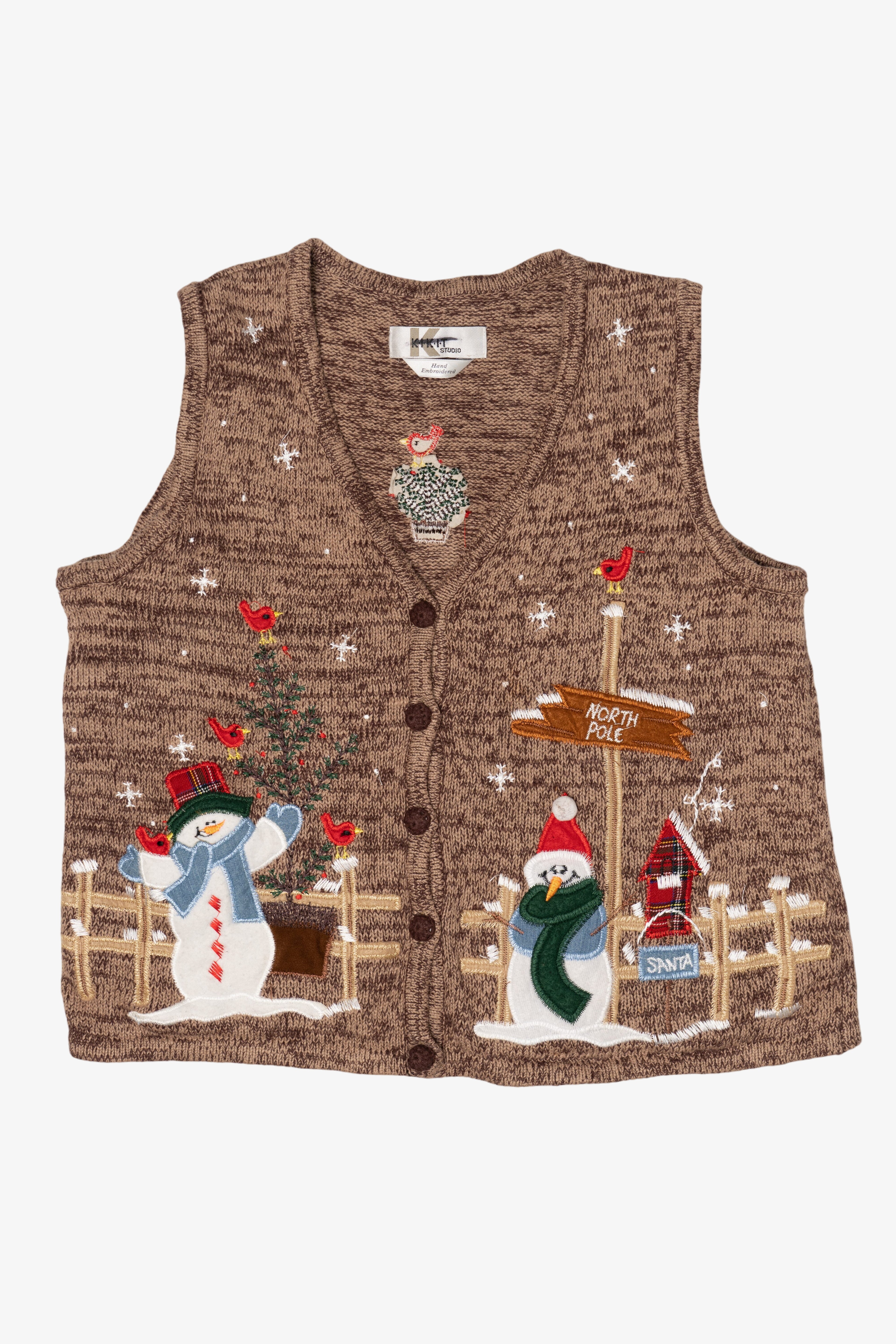 Vintage Kikit Studio North Pole Ugly Christmas Vest (1990s)