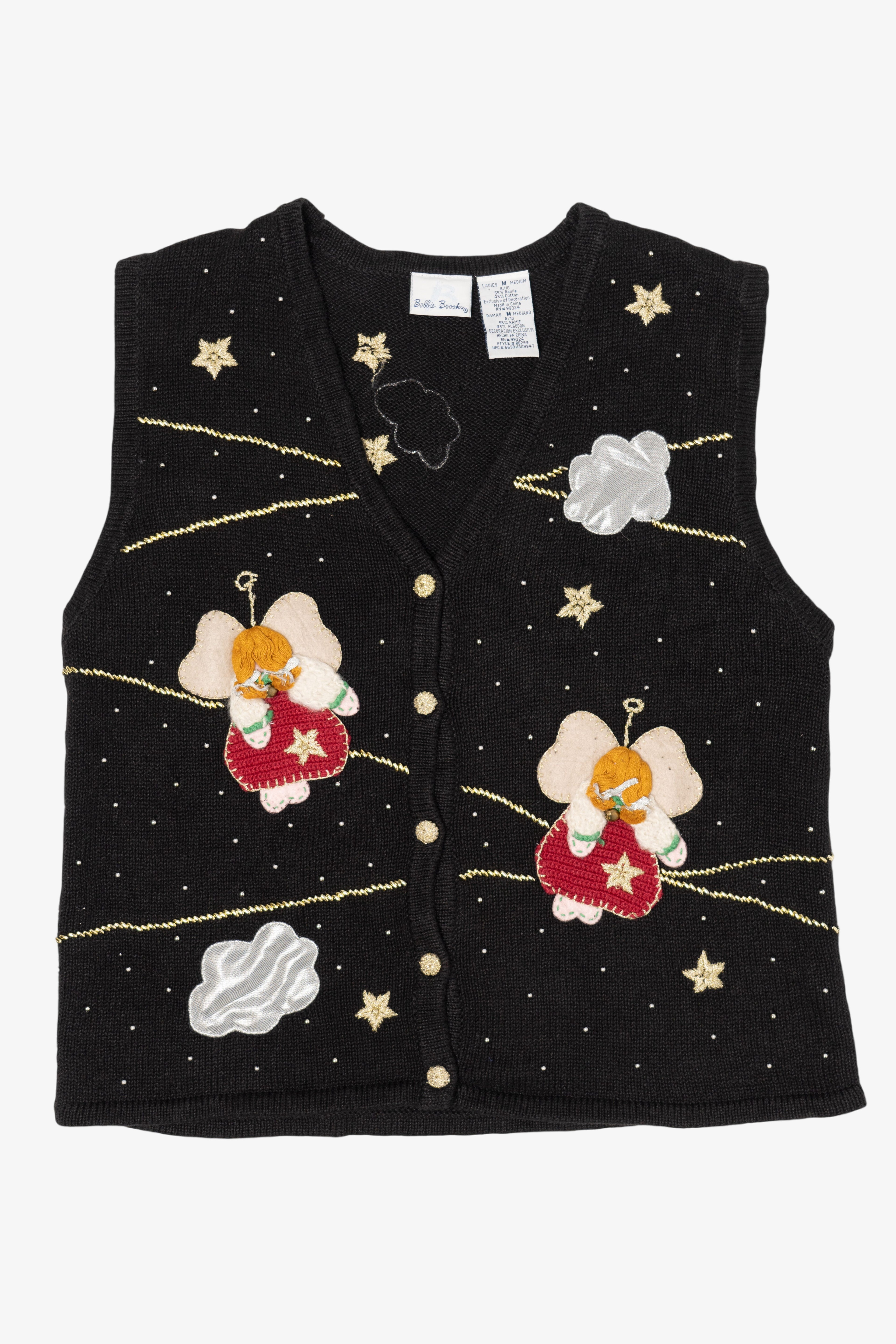Vintage Bobbie Brooks Angels Ugly Christmas Vest (1990s)