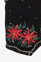 Vintage Victoria Jones Poinsettias Ugly Christmas Vest (1990s)