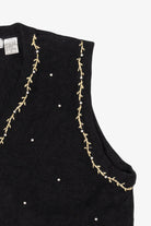 Vintage Victoria Jones Poinsettias Ugly Christmas Vest (1990s)