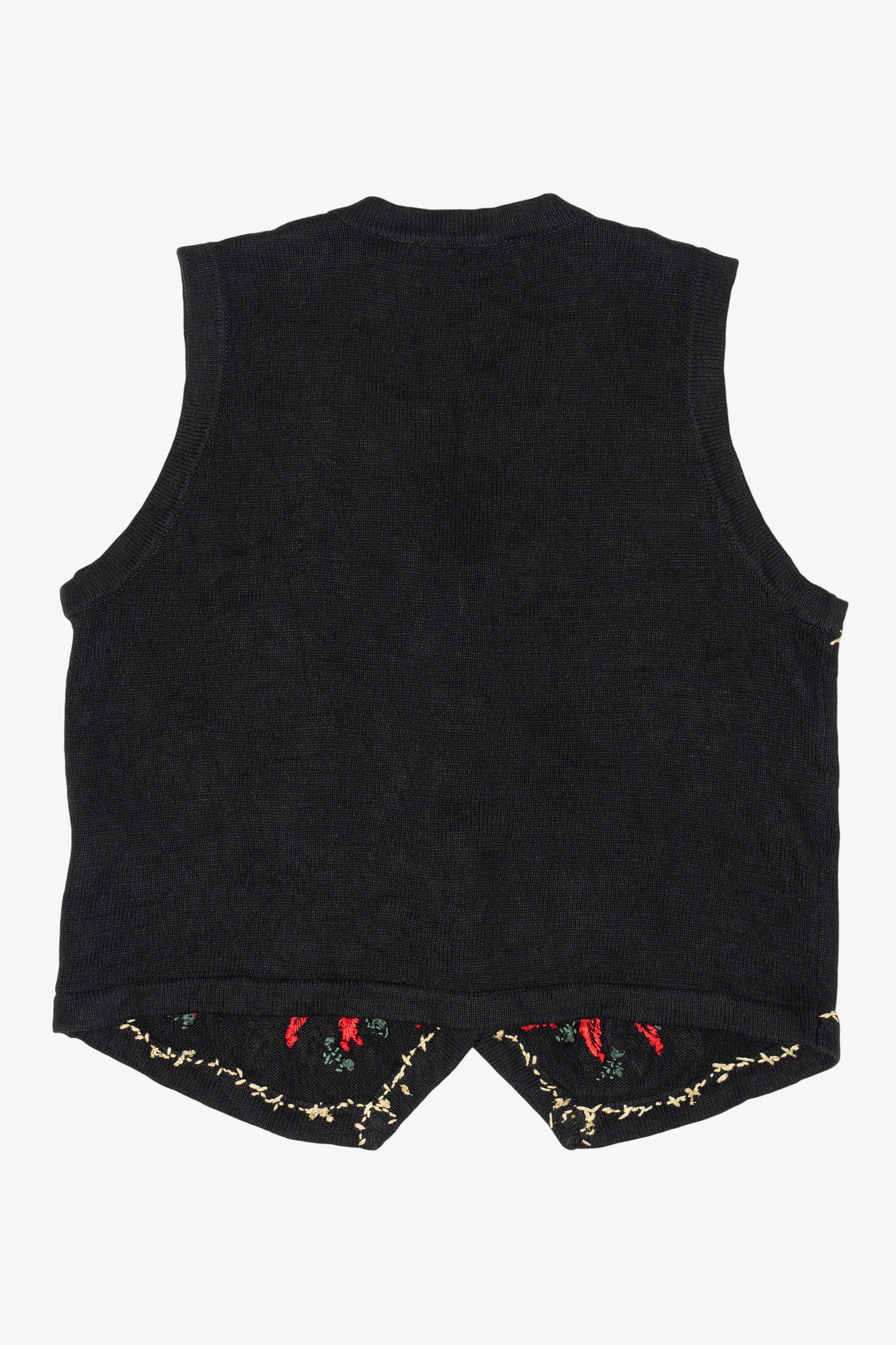 Vintage Victoria Jones Poinsettias Ugly Christmas Vest (1990s)