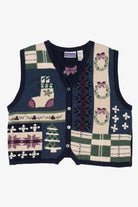 Vintage North Crest Wreaths Ugly Christmas Vest (1990s)