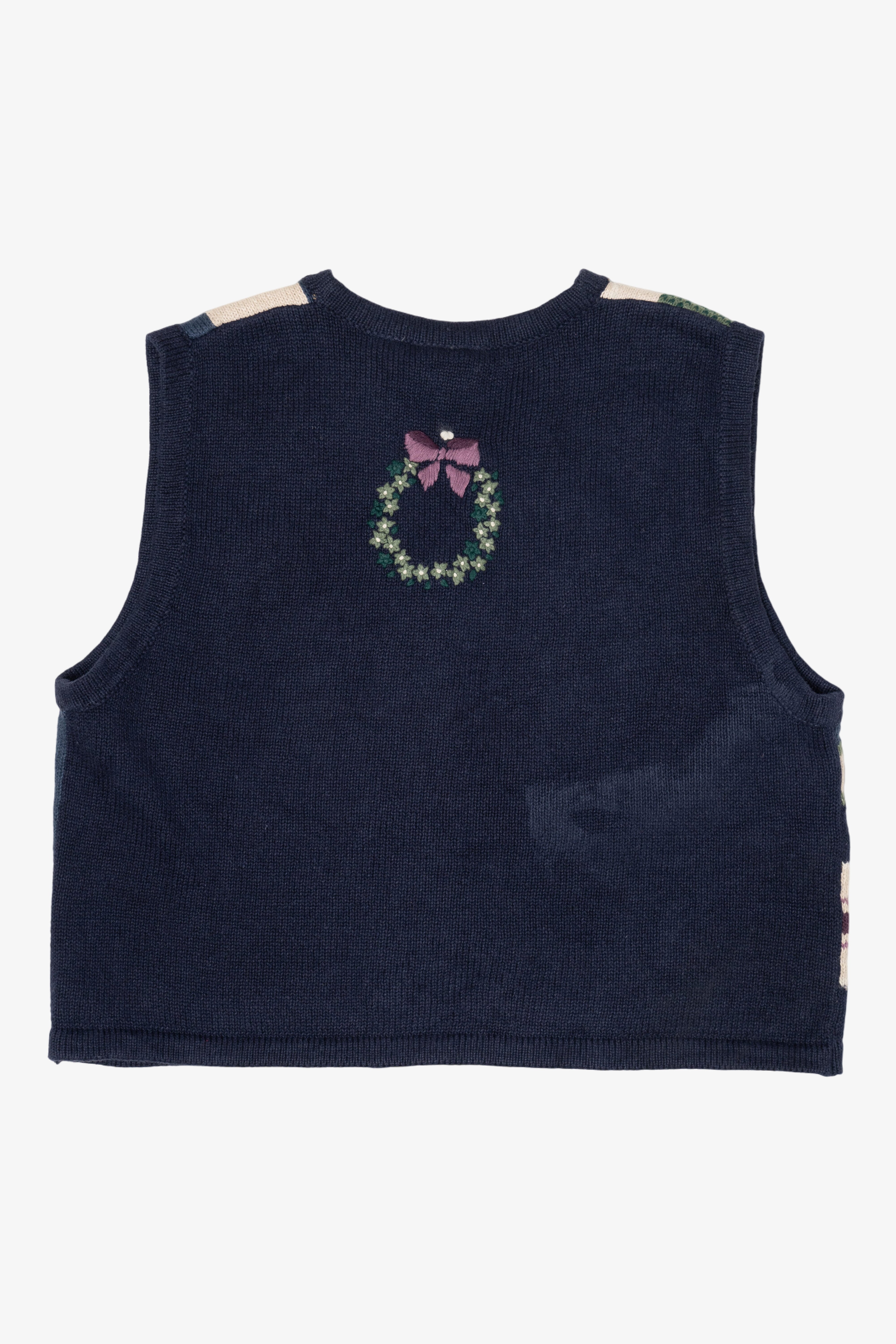 Vintage North Crest Wreaths Ugly Christmas Vest (1990s)