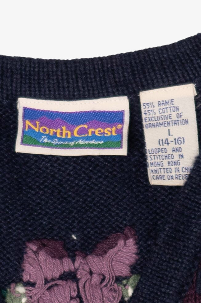 Vintage North Crest Wreaths Ugly Christmas Vest (1990s)