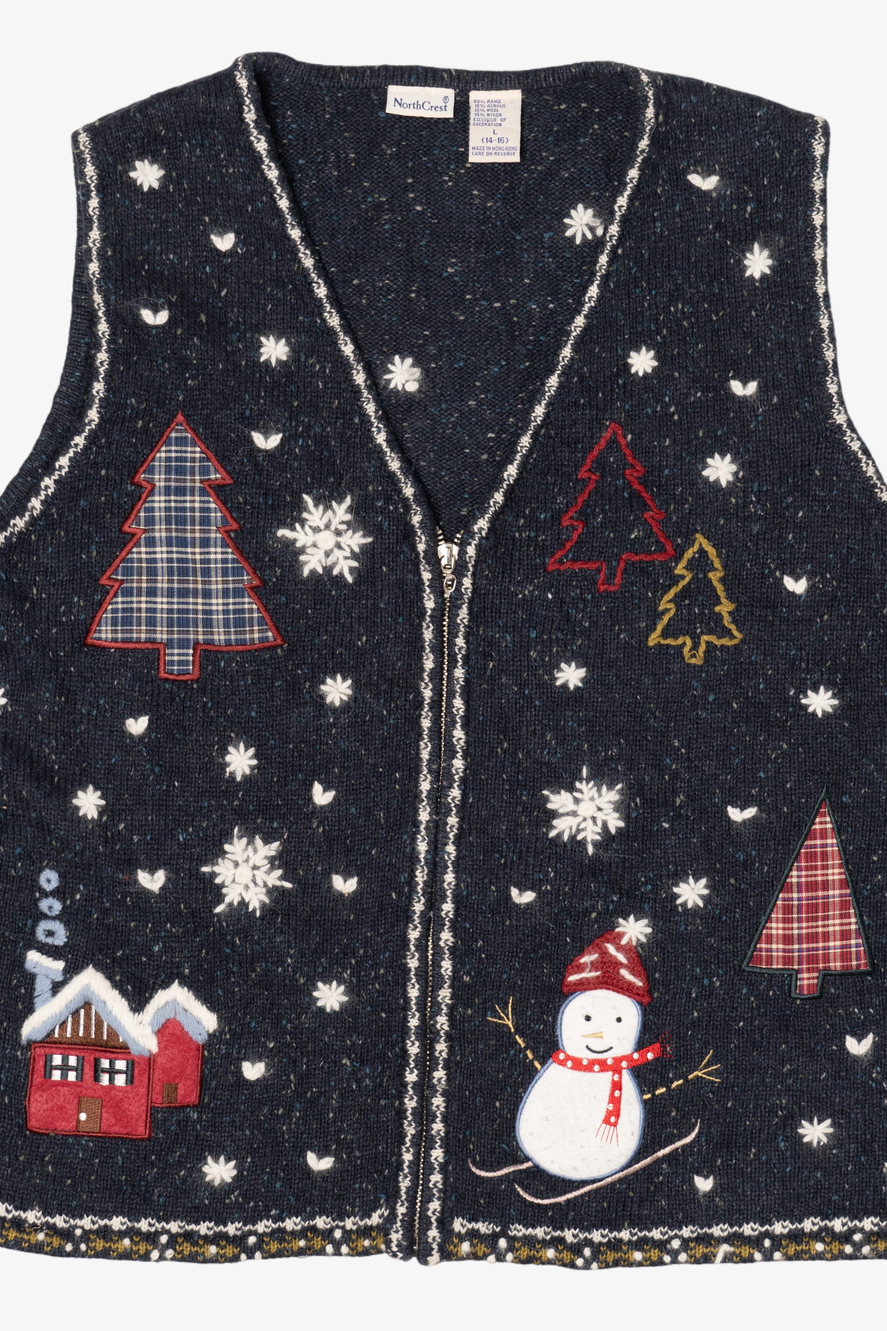 Vintage North Crest Trees Ugly Christmas Vest (1990s)