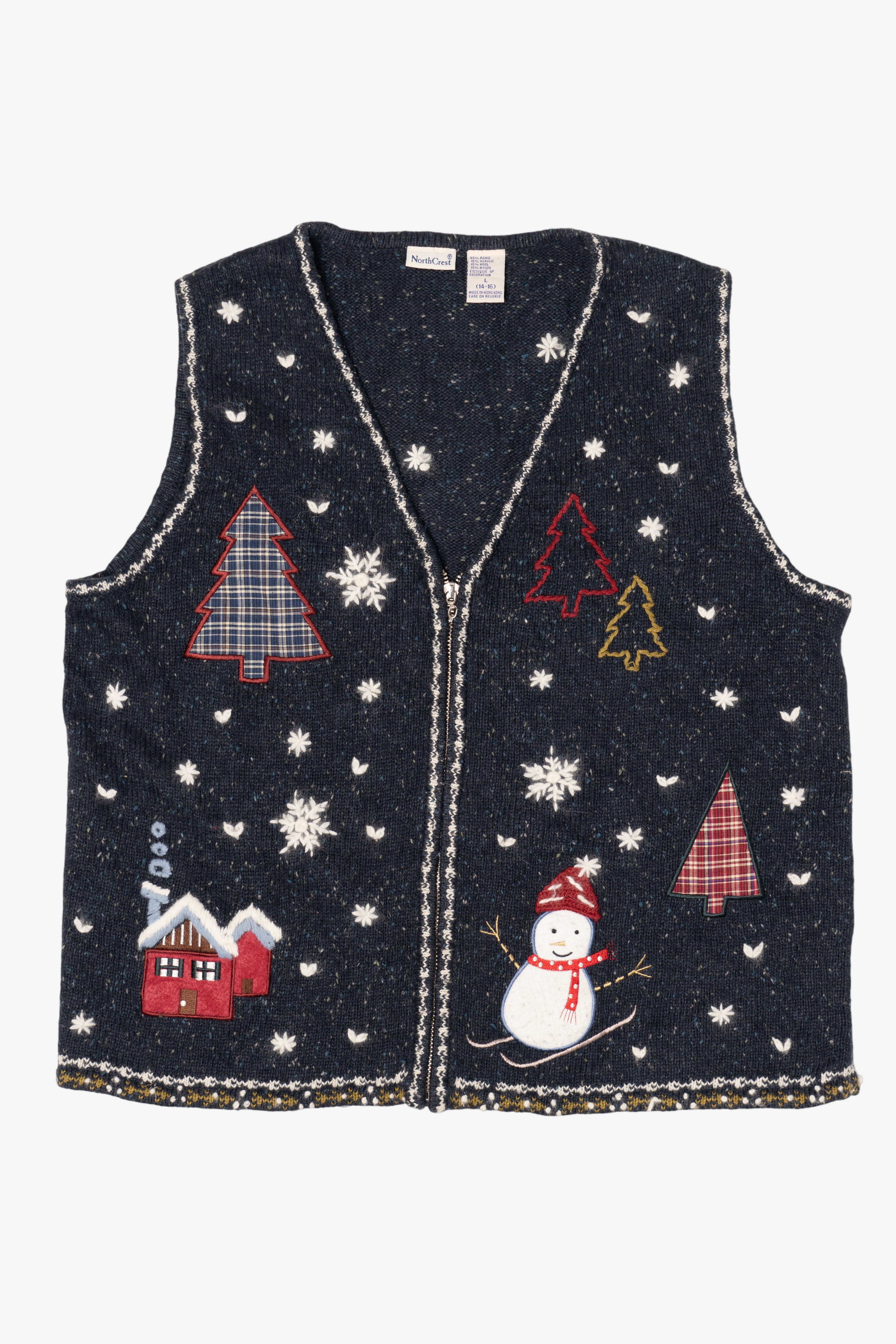 Vintage North Crest Trees Ugly Christmas Vest (1990s)