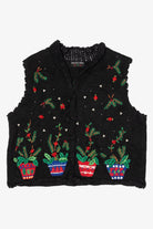 Vintage Hampshire Studio Roses Ugly Christmas Vest (1990s)