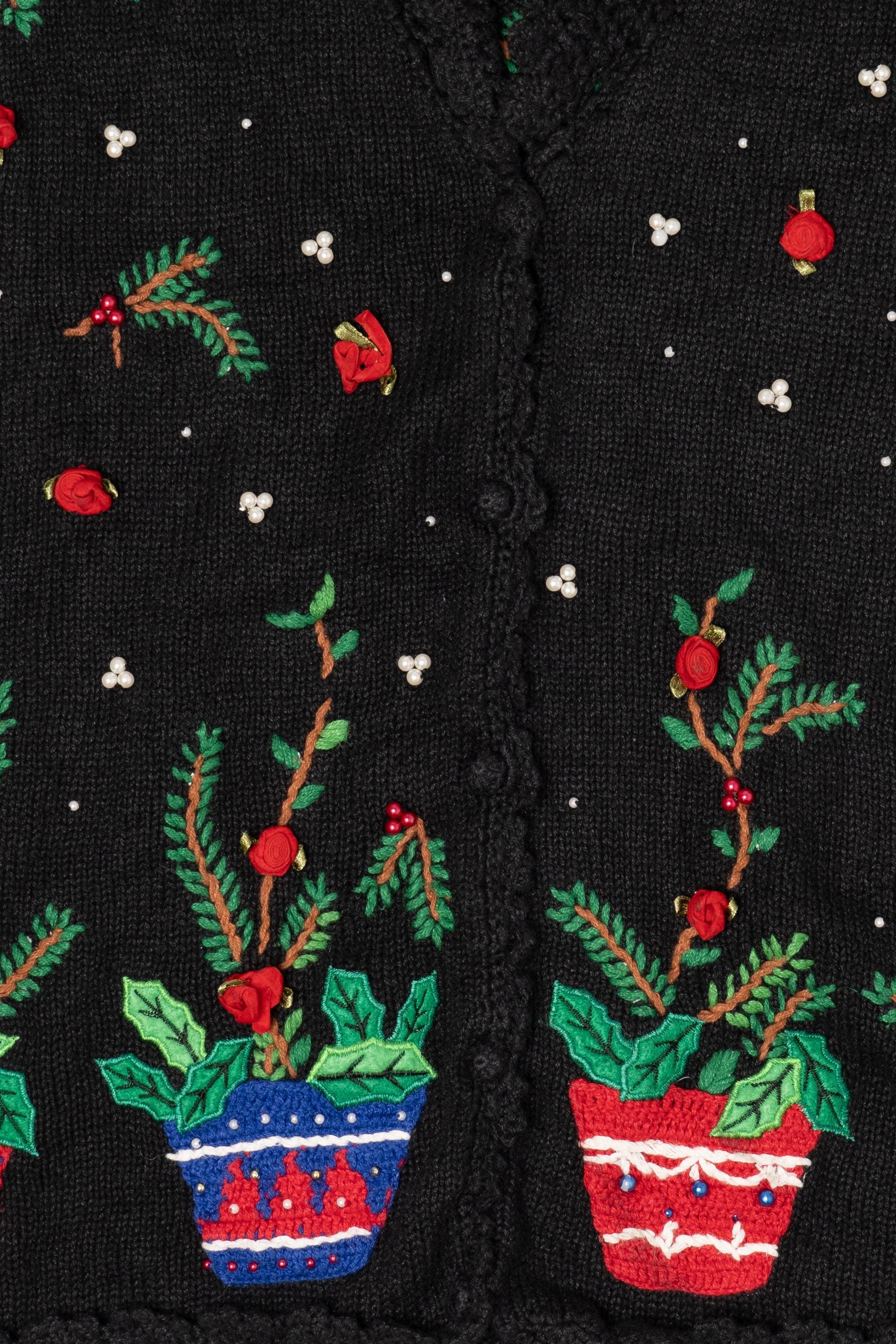 Vintage Hampshire Studio Roses Ugly Christmas Vest (1990s)
