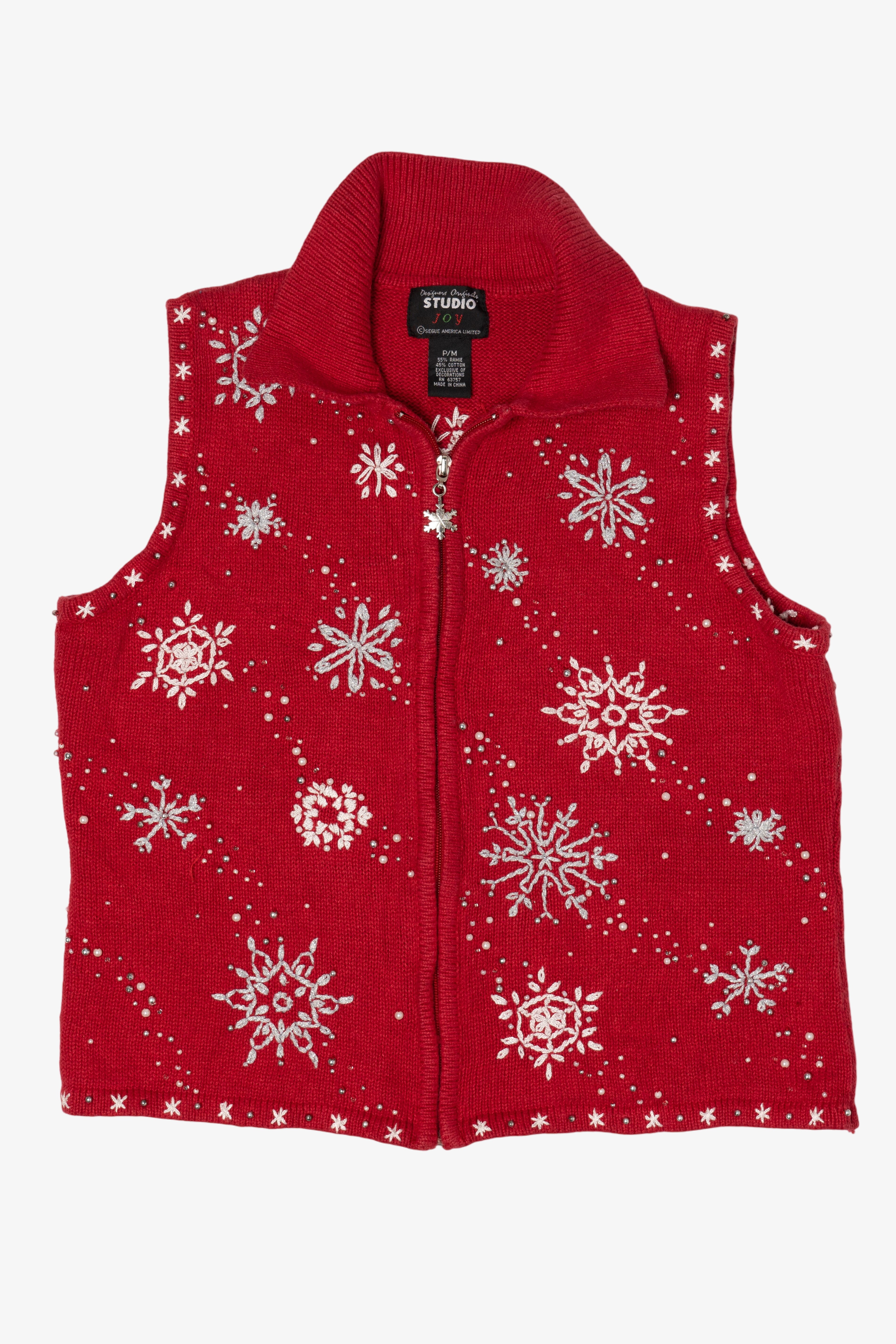 Vintage Studio Joy Snowflakes Ugly Christmas Vest (1990s)