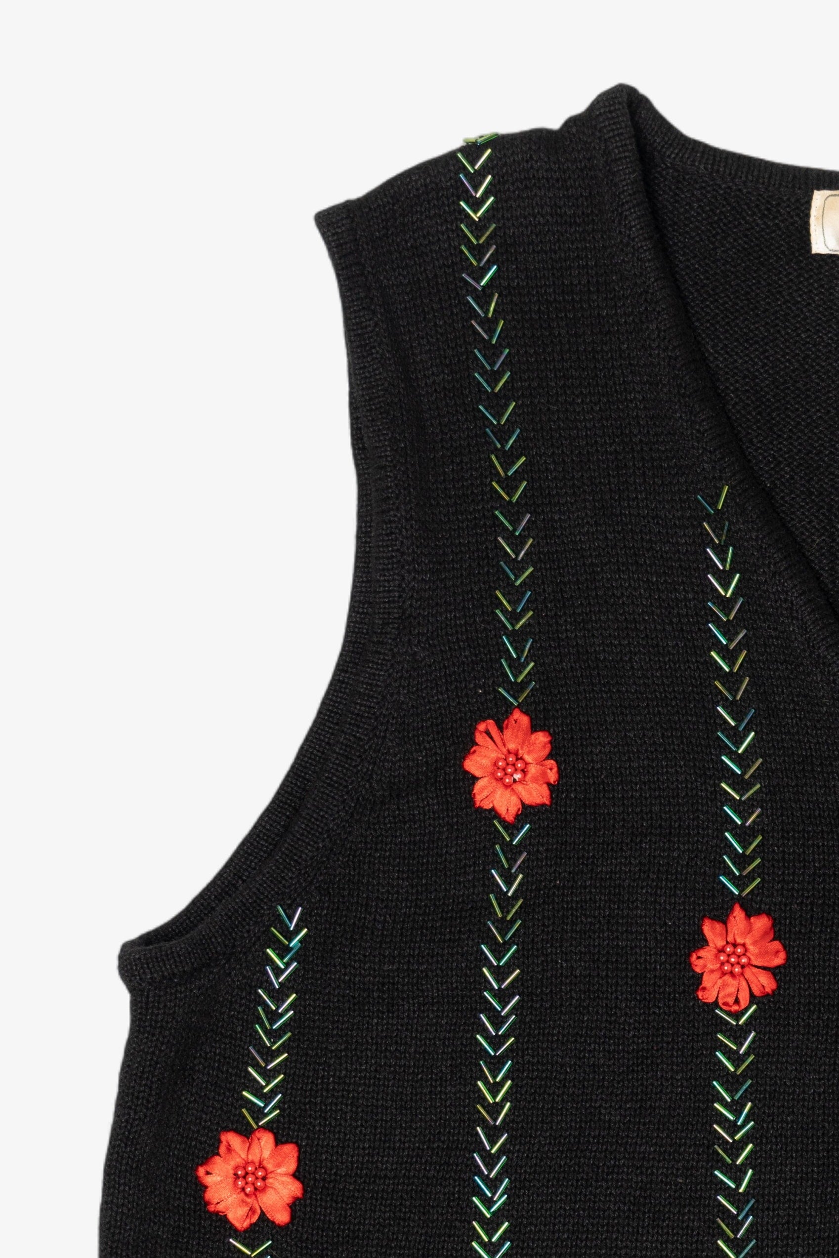 Vintage Lisa International Flowers Ugly Christmas Vest (1990s)